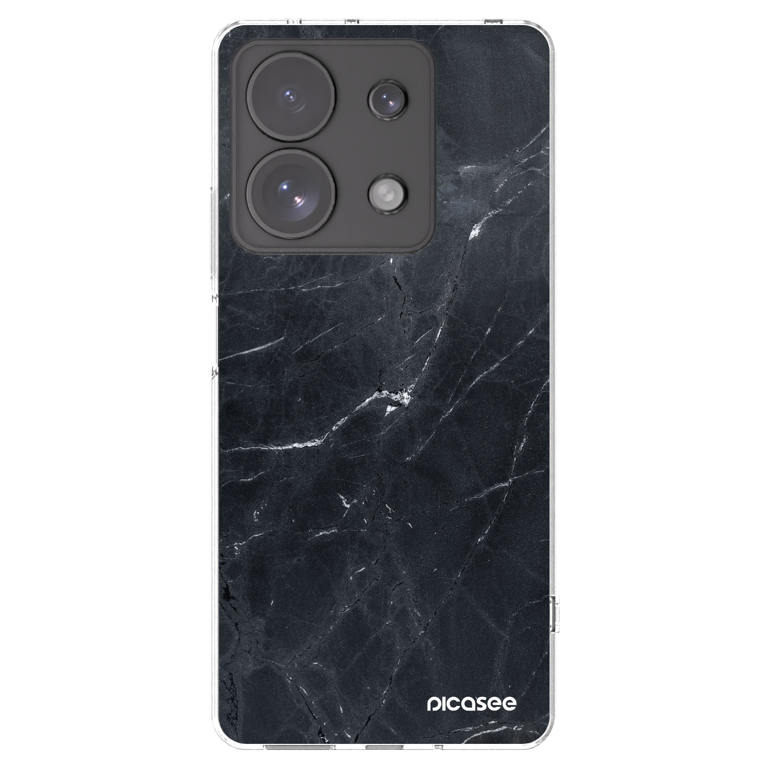 Picasee silikonowe przeźroczyste etui na Xiaomi Redmi Note 13 Pro 4G - Black marble