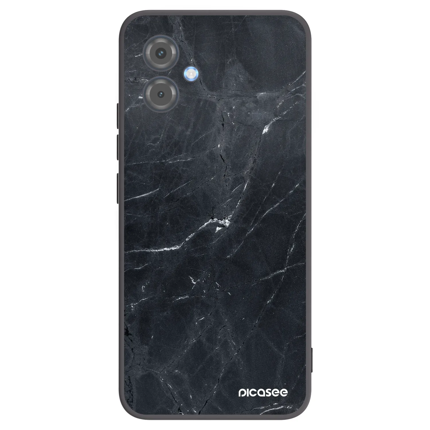 Picasee silikonowe czarne etui na Motorola Moto G14 - Black marble