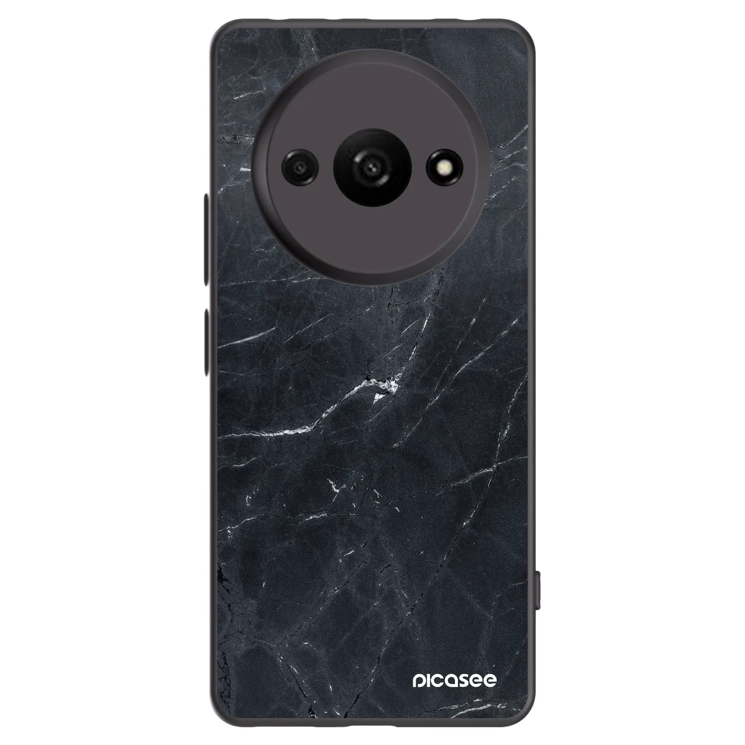 Picasee silikonowe czarne etui na Xiaomi Redmi A3 - Black marble