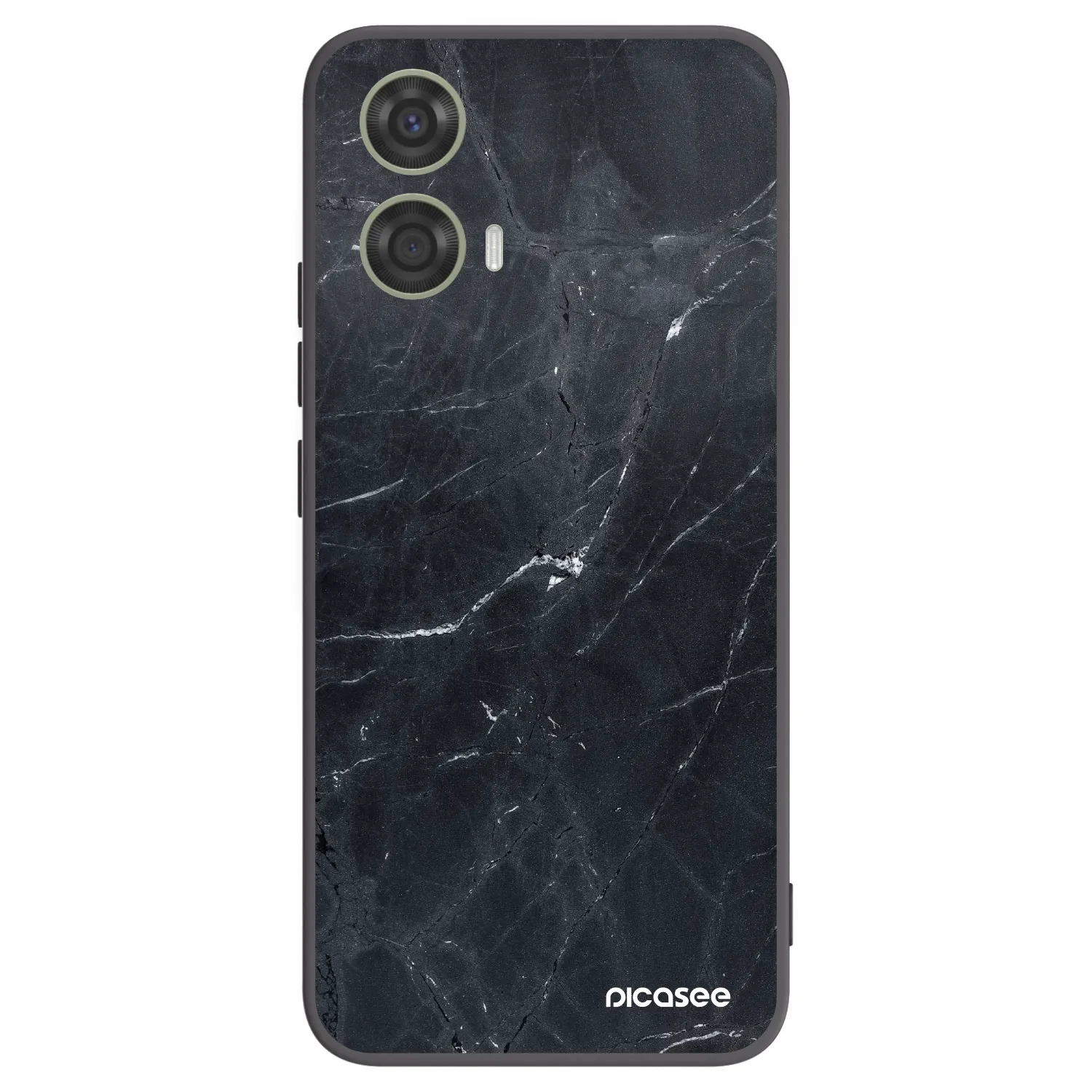 Picasee silikonowe czarne etui na Motorola Moto G24 - Black marble