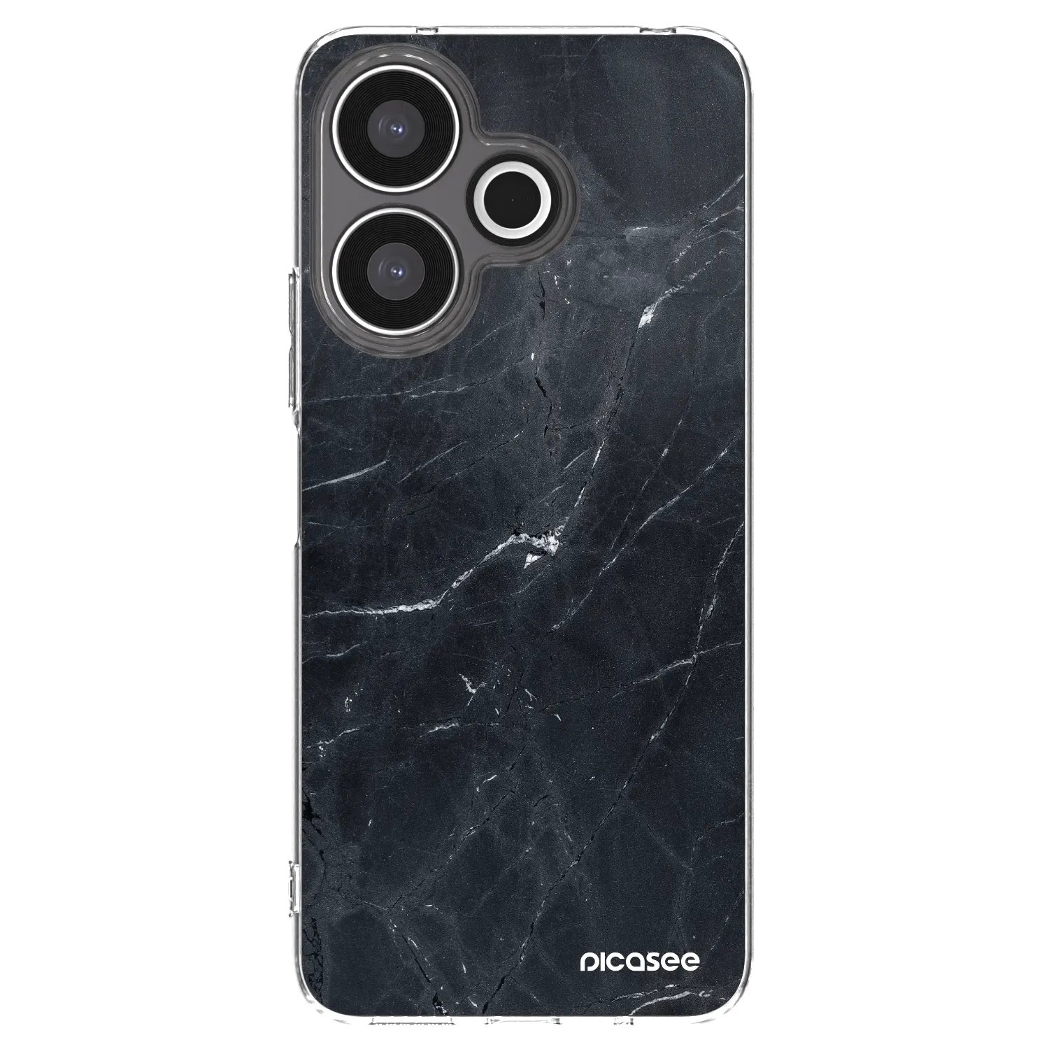 Picasee silikonowe przeźroczyste etui na Xiaomi Redmi 13 4G - Black marble