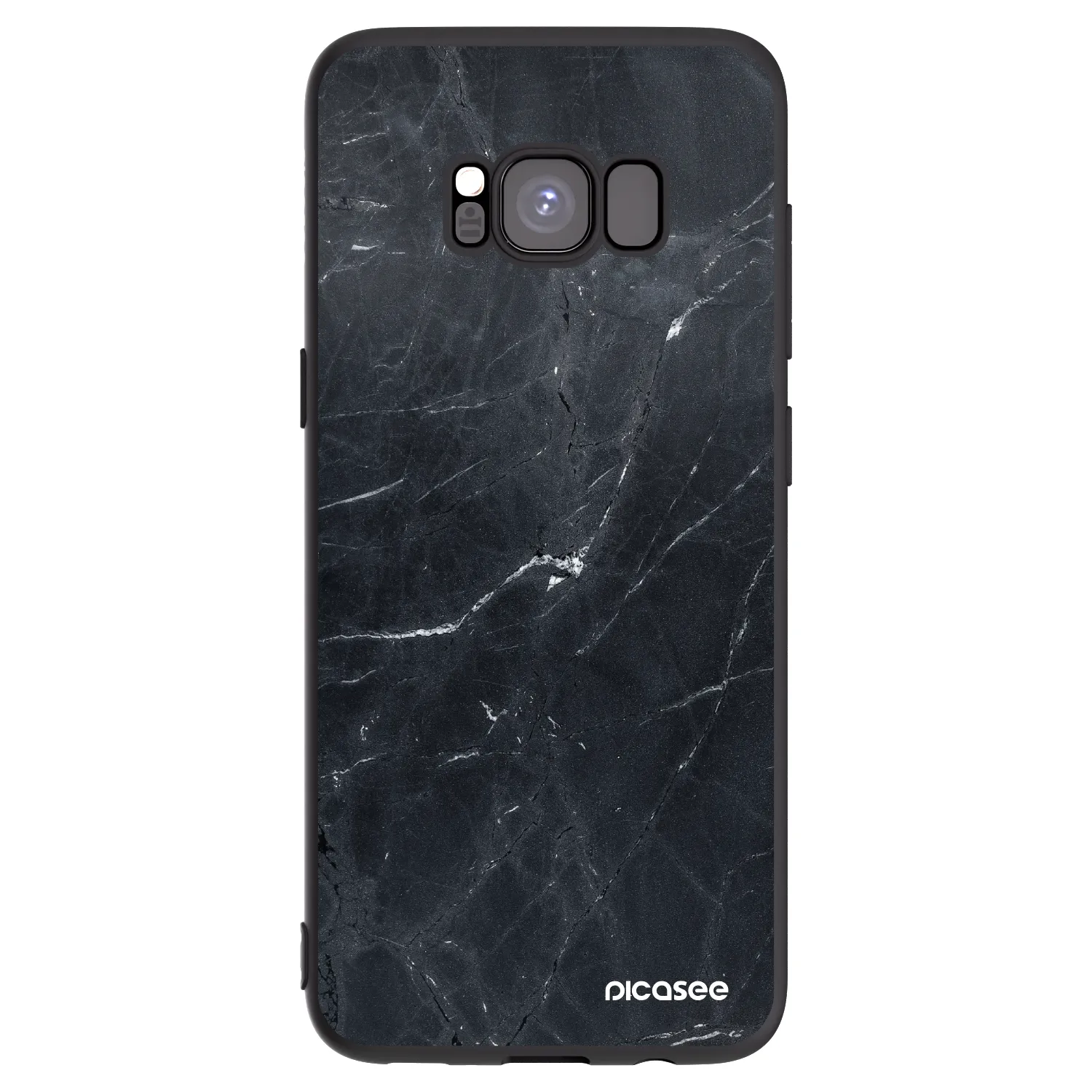 Picasee silikonowe czarne etui na Samsung Galaxy S8 G950F - Black marble