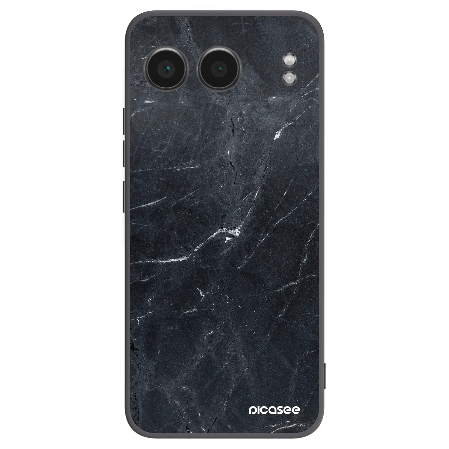 Picasee silikonowe czarne etui na OnePlus Nord 4 - Black marble