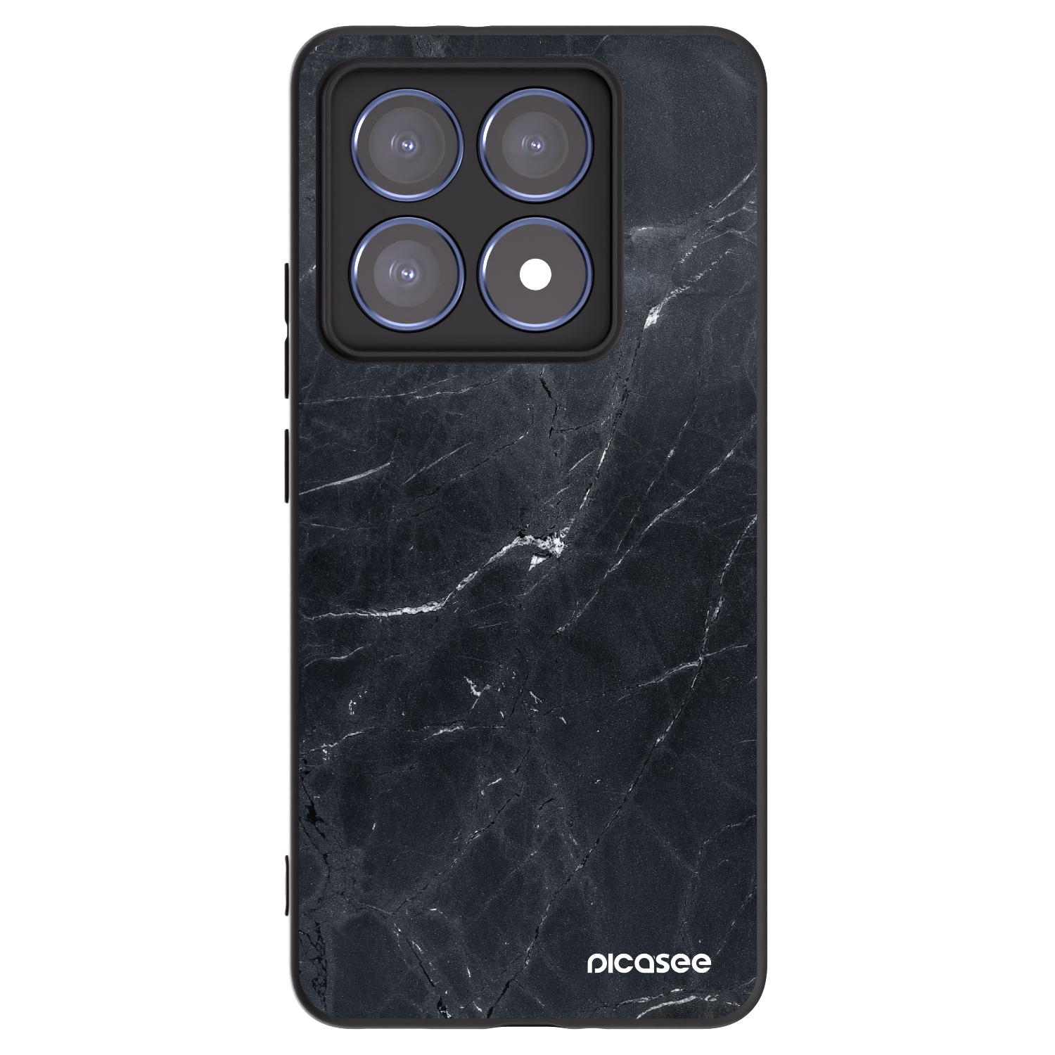Picasee silikonowe czarne etui na Xiaomi 14T Pro - Black marble