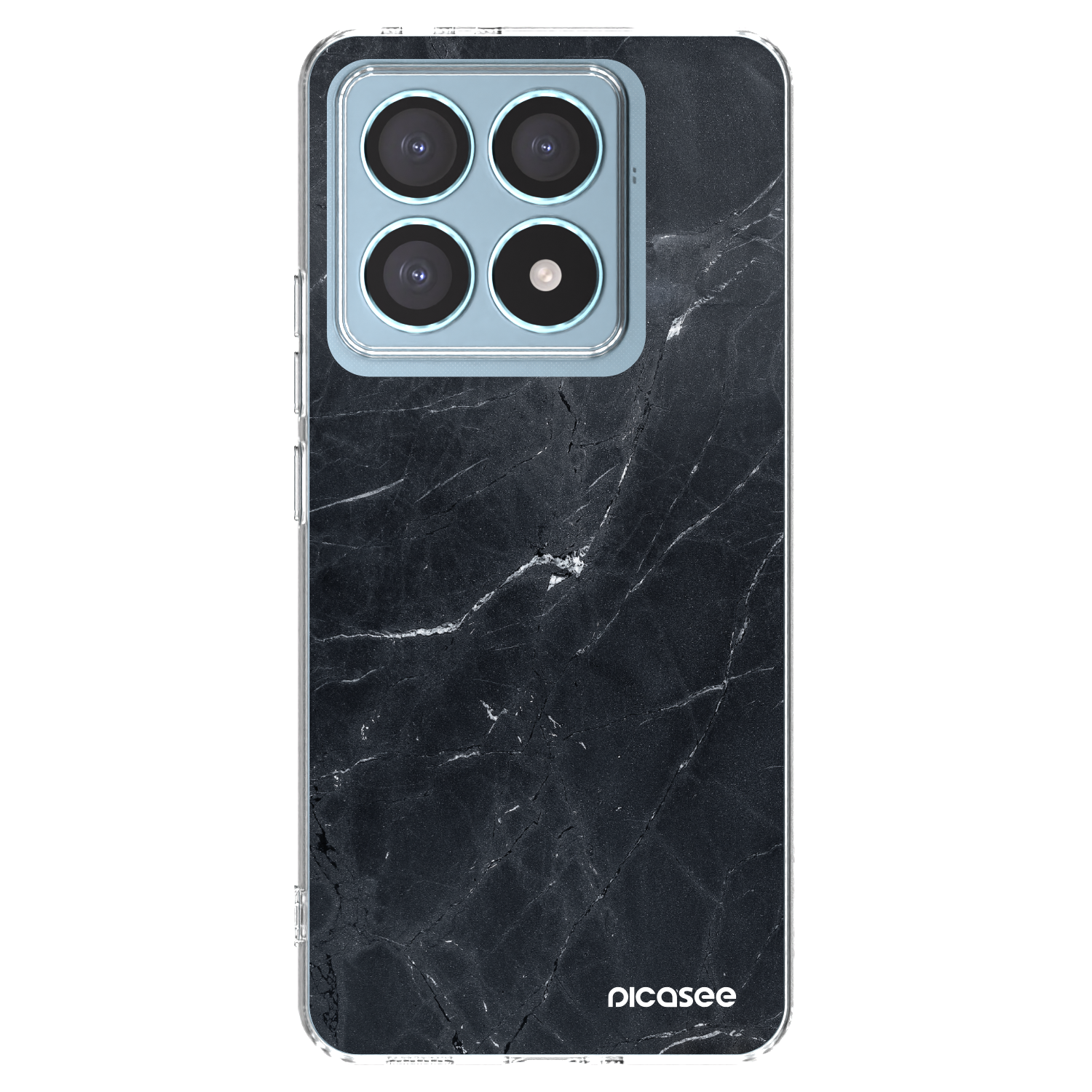 Picasee silikonowe przeźroczyste etui na Xiaomi 14T Pro - Black marble