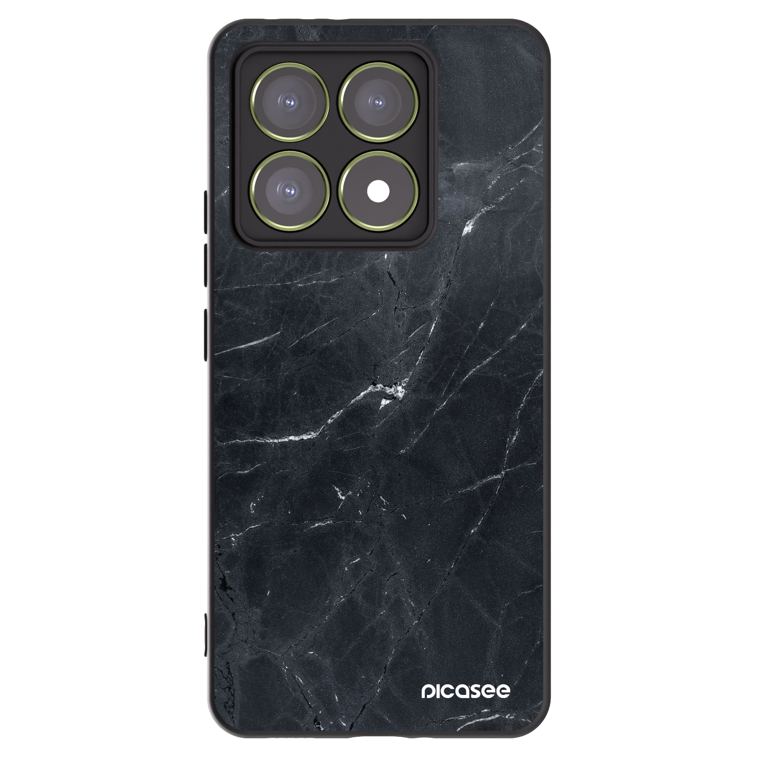 Picasee silikonowe czarne etui na Xiaomi 14T - Black marble