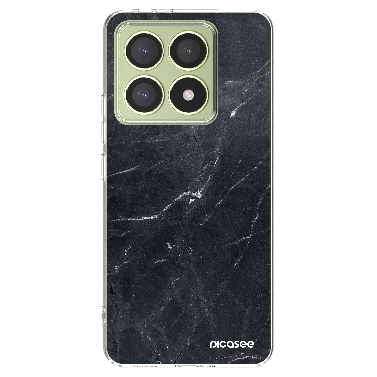 Picasee silikonowe przeźroczyste etui na Xiaomi 14T - Black marble