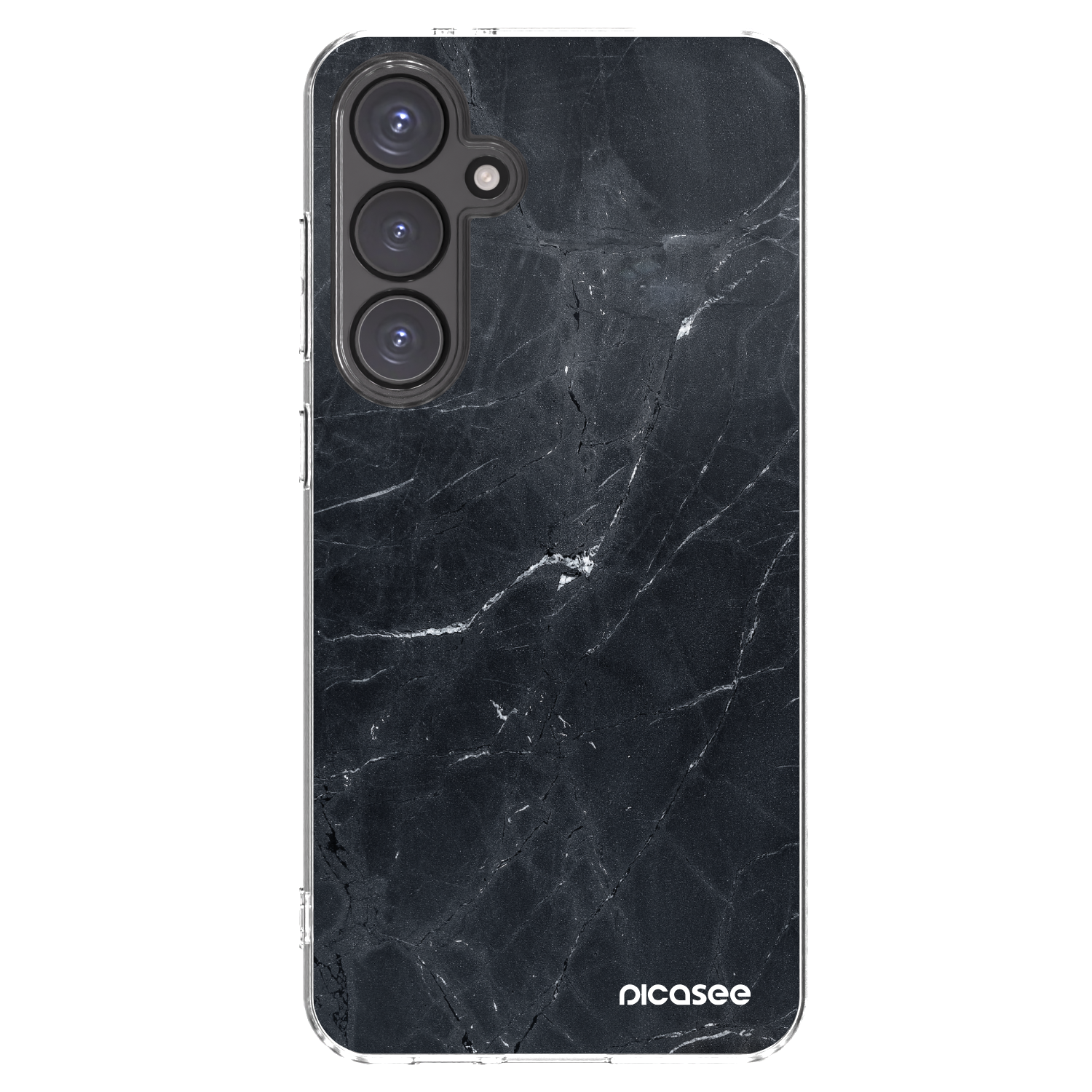 Picasee silikonowe przeźroczyste etui na Samsung Galaxy S24 FE S721B - Black marble