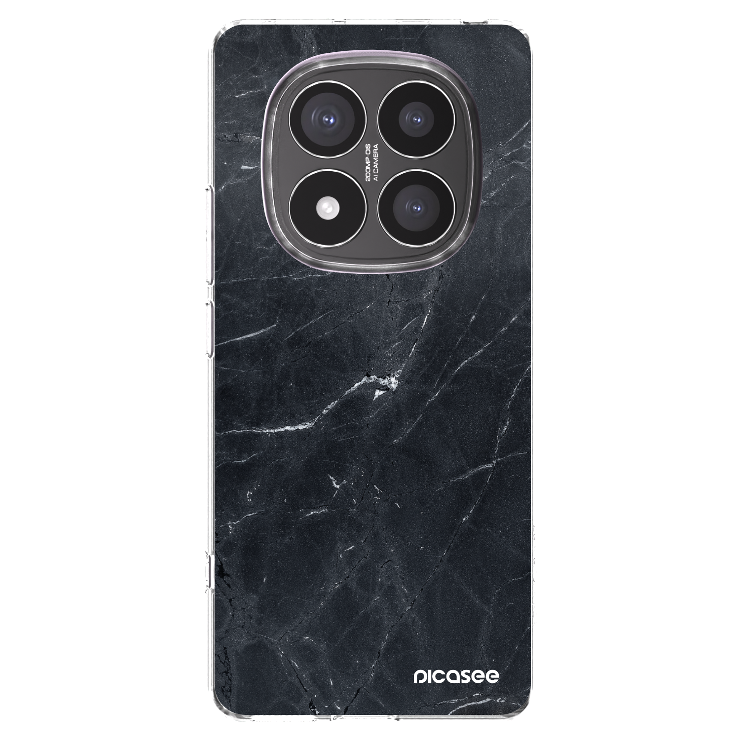 Picasee silikonowe przeźroczyste etui na Xiaomi Redmi Note 14 Pro+ 5G - Black marble