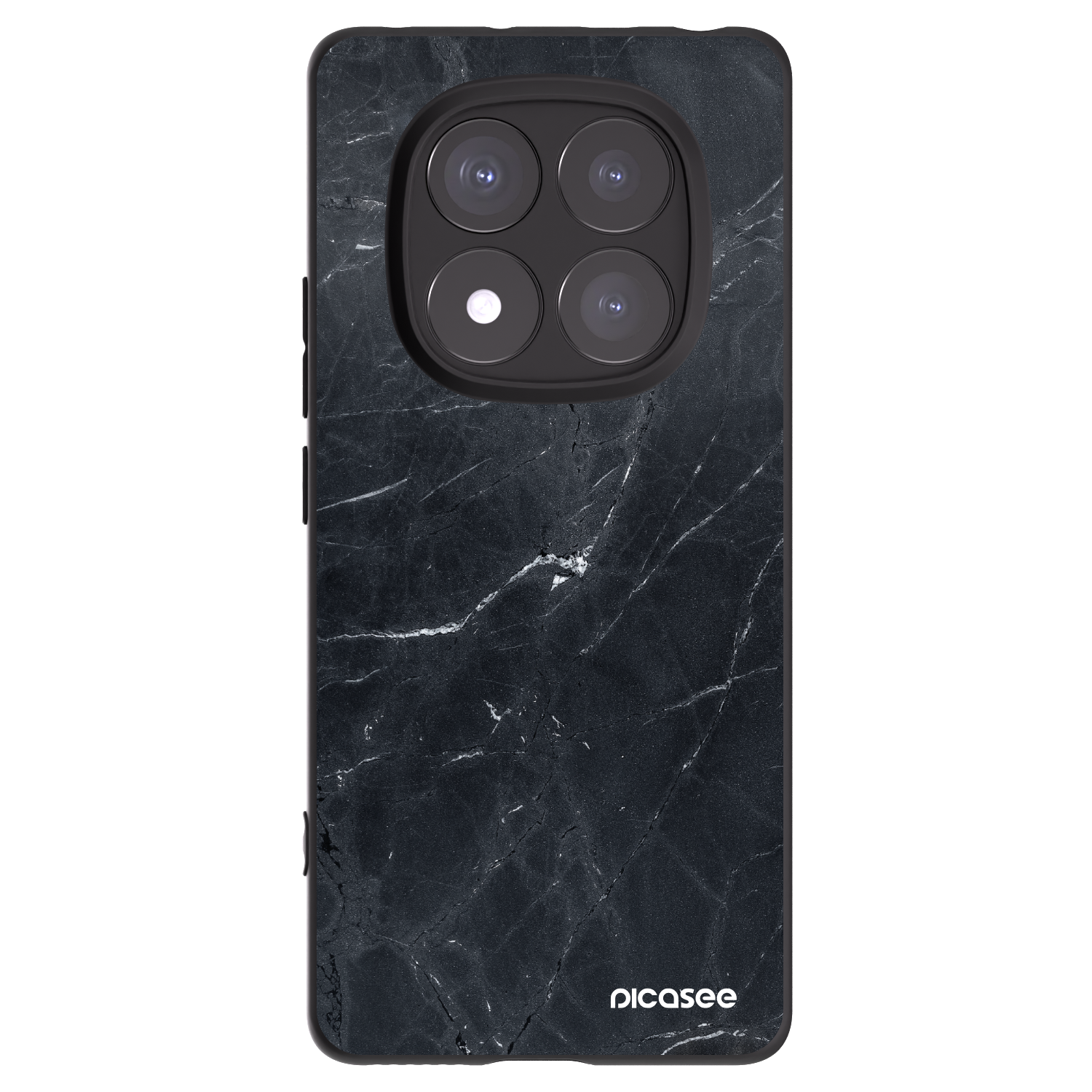 Picasee silikonowe czarne etui na Xiaomi Redmi Note 14 Pro 5G - Black marble