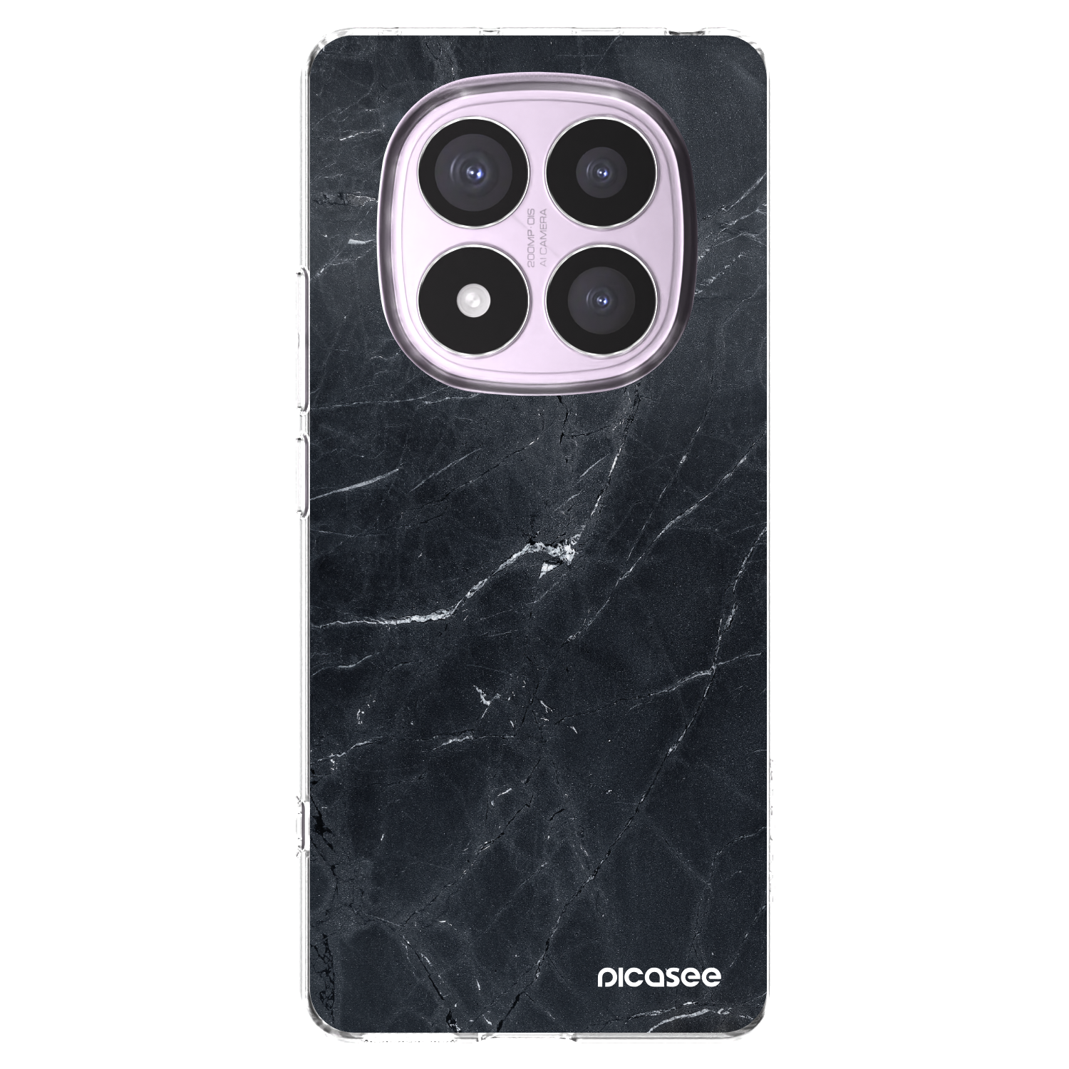 Picasee silikonowe przeźroczyste etui na Xiaomi Redmi Note 14 Pro 5G - Black marble