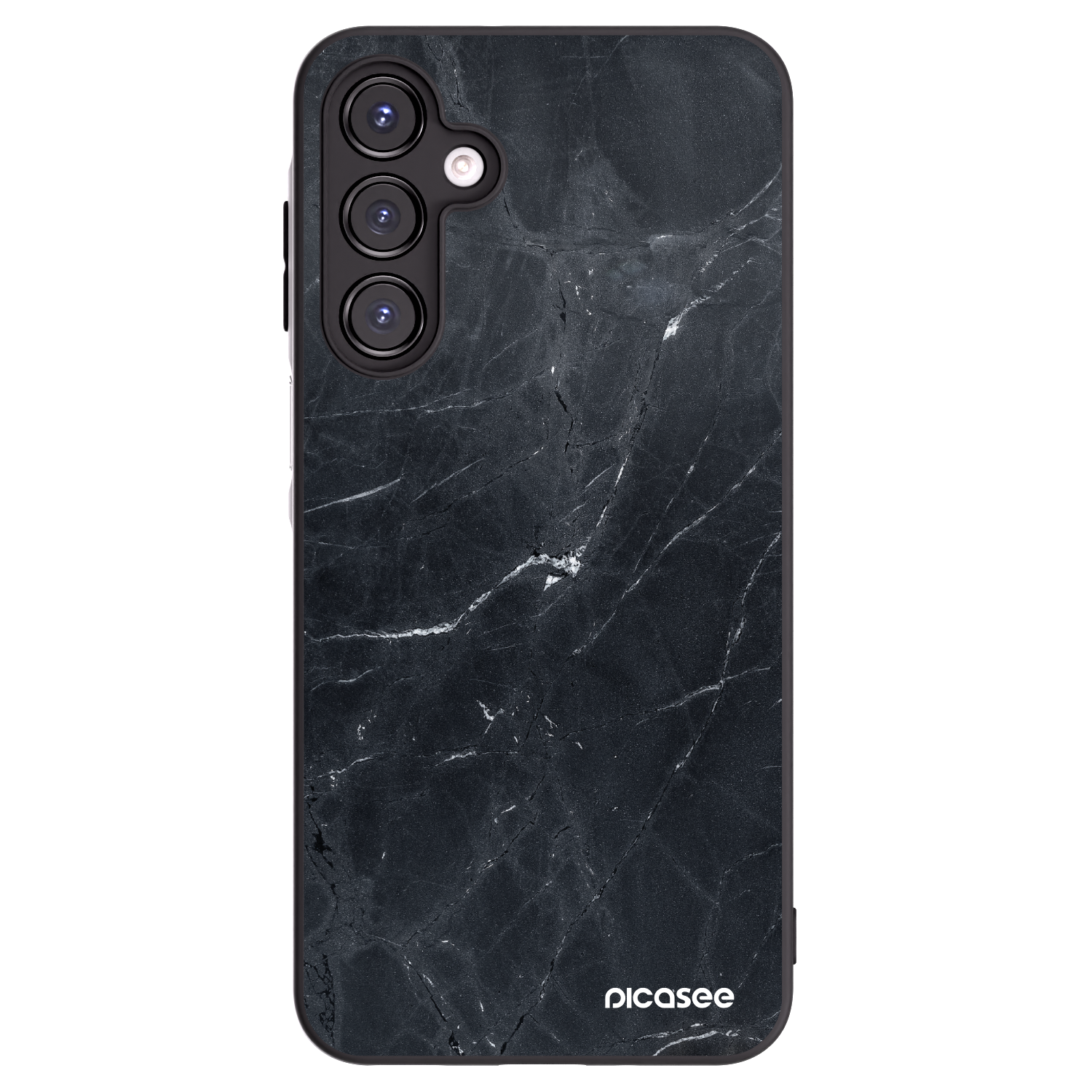 Picasee silikonowe czarne etui na Samsung Galaxy A16 5G - Black marble