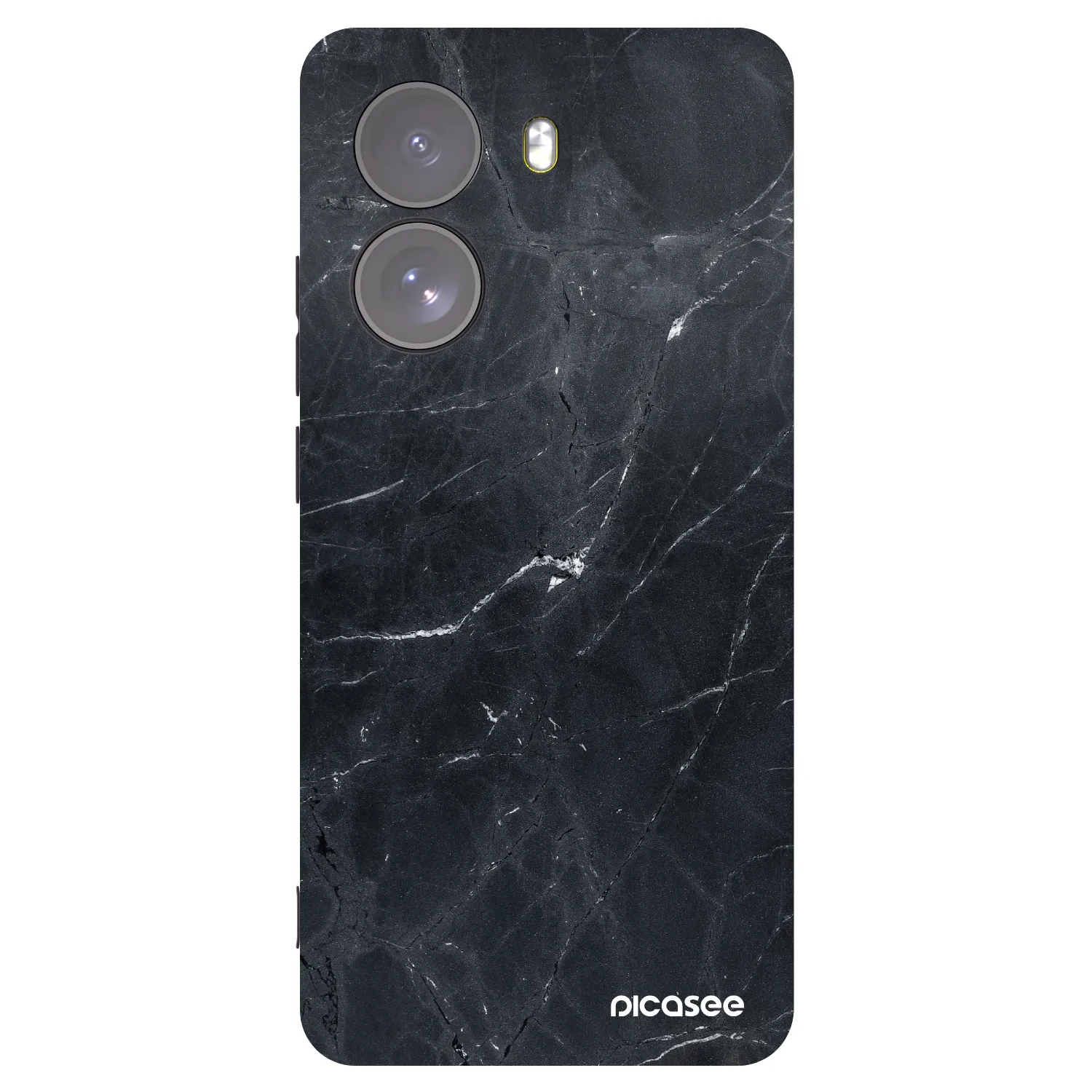 Picasee silikonowe czarne etui na Xiaomi Poco X7 - Black marble
