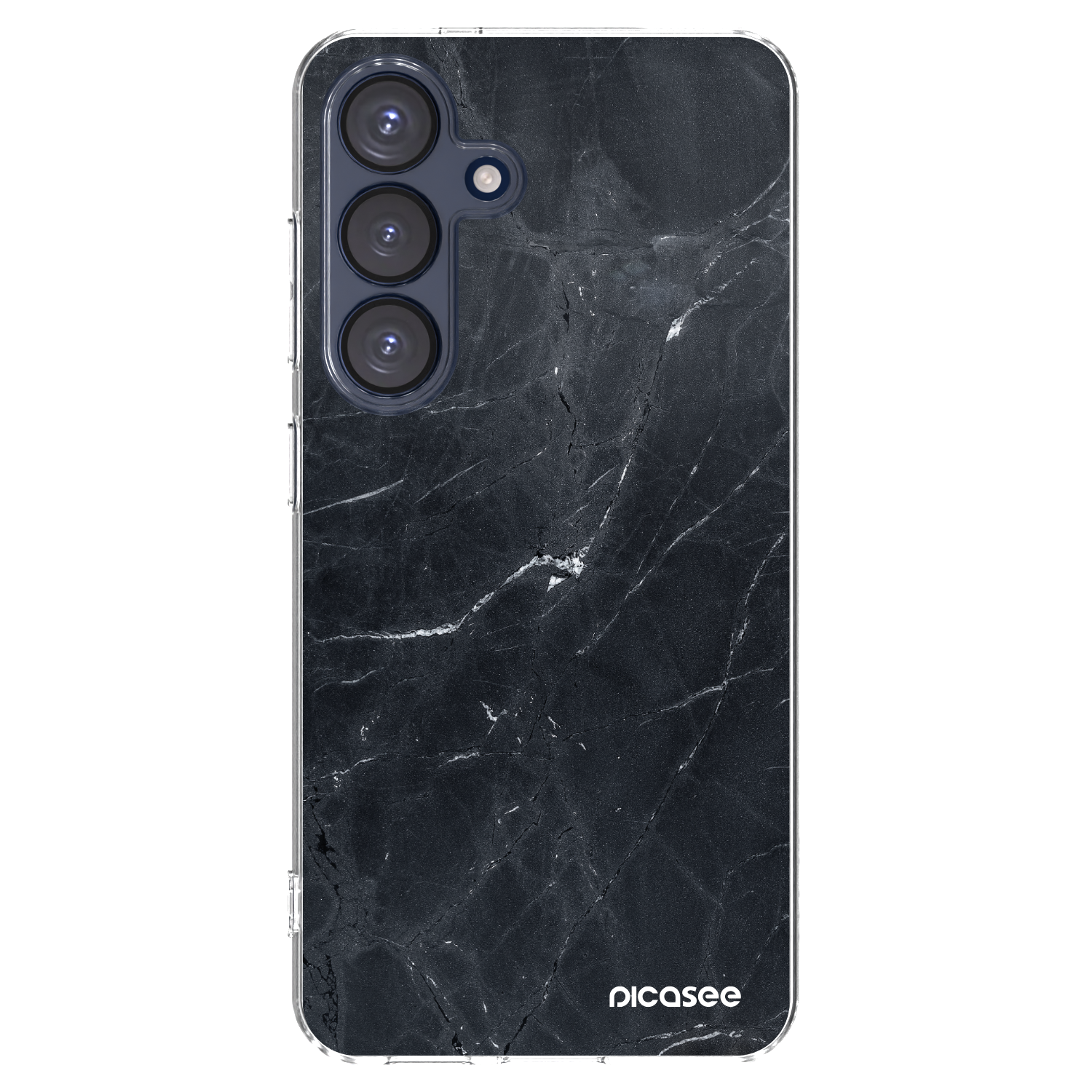 Picasee silikonowe przeźroczyste etui na Samsung Galaxy S25 5G - Black marble