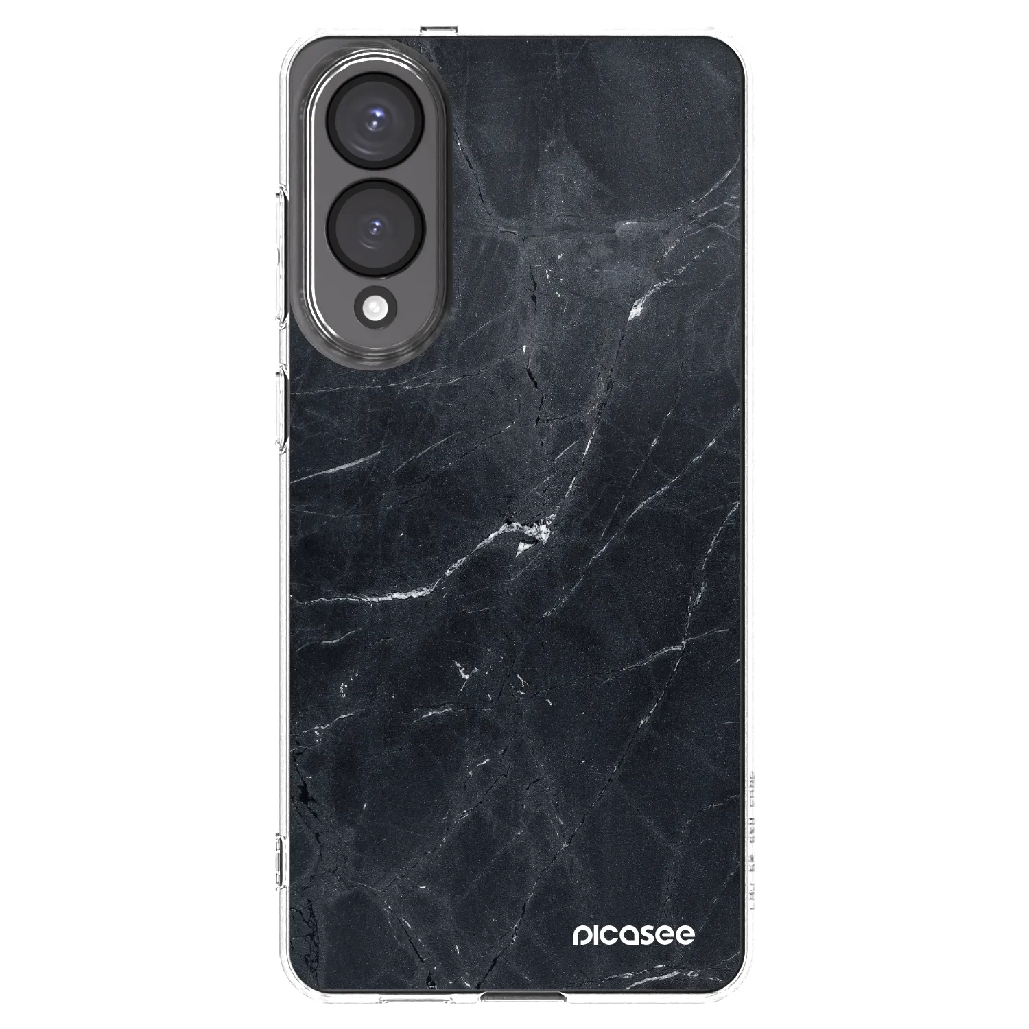 Picasee silikonowe przeźroczyste etui na Samsung Galaxy S25 Edge 5G - Black marble