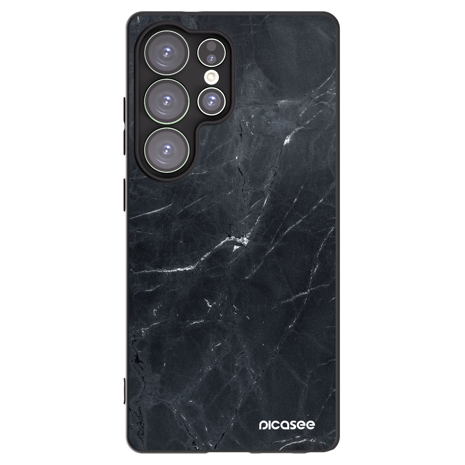 Picasee silikonowe czarne etui na Samsung Galaxy S25 Ultra 5G - Black marble