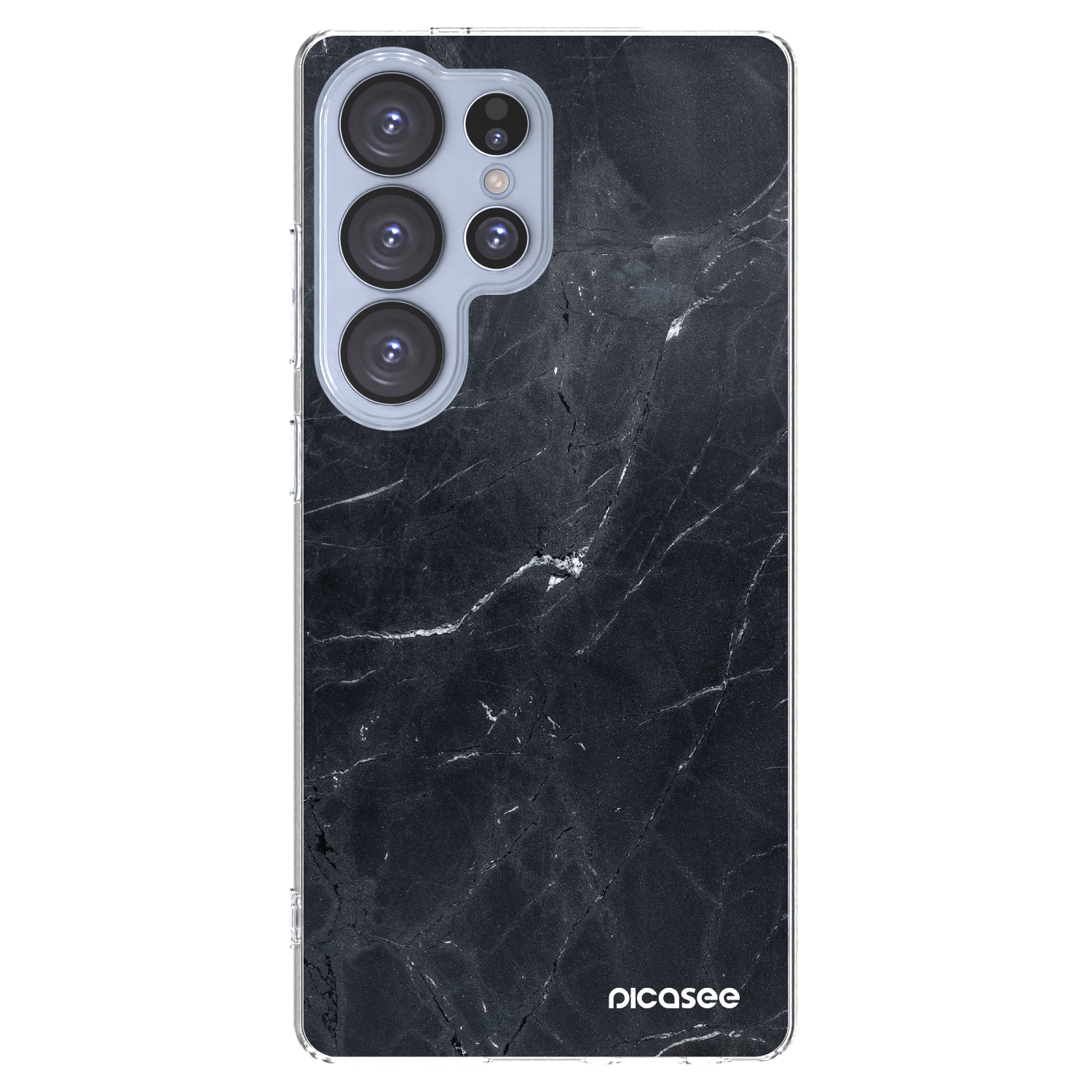 Picasee silikonowe przeźroczyste etui na Samsung Galaxy S25 Ultra 5G - Black marble