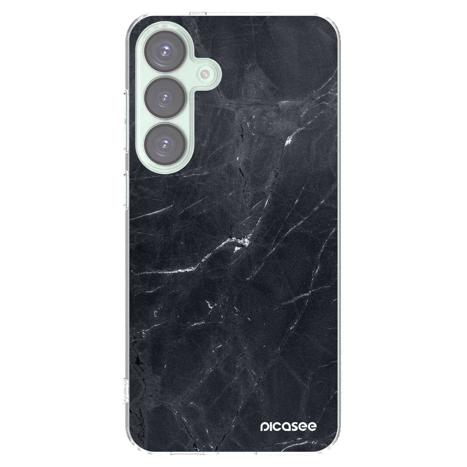 Picasee silikonowe przeźroczyste etui na Samsung Galaxy S25+ 5G - Black marble