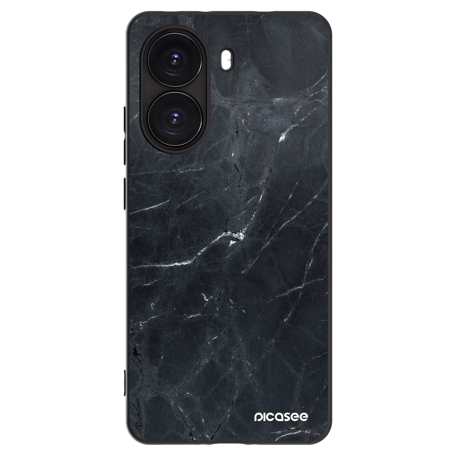 Picasee silikonowe czarne etui na Xiaomi Poco X7 Pro 5G - Black marble