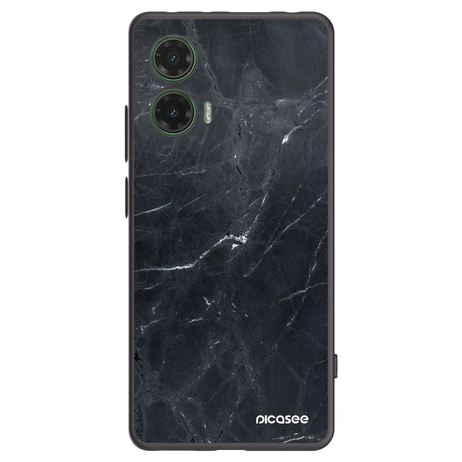 Picasee silikonowe czarne etui na Motorola Moto G35 5G - Black marble