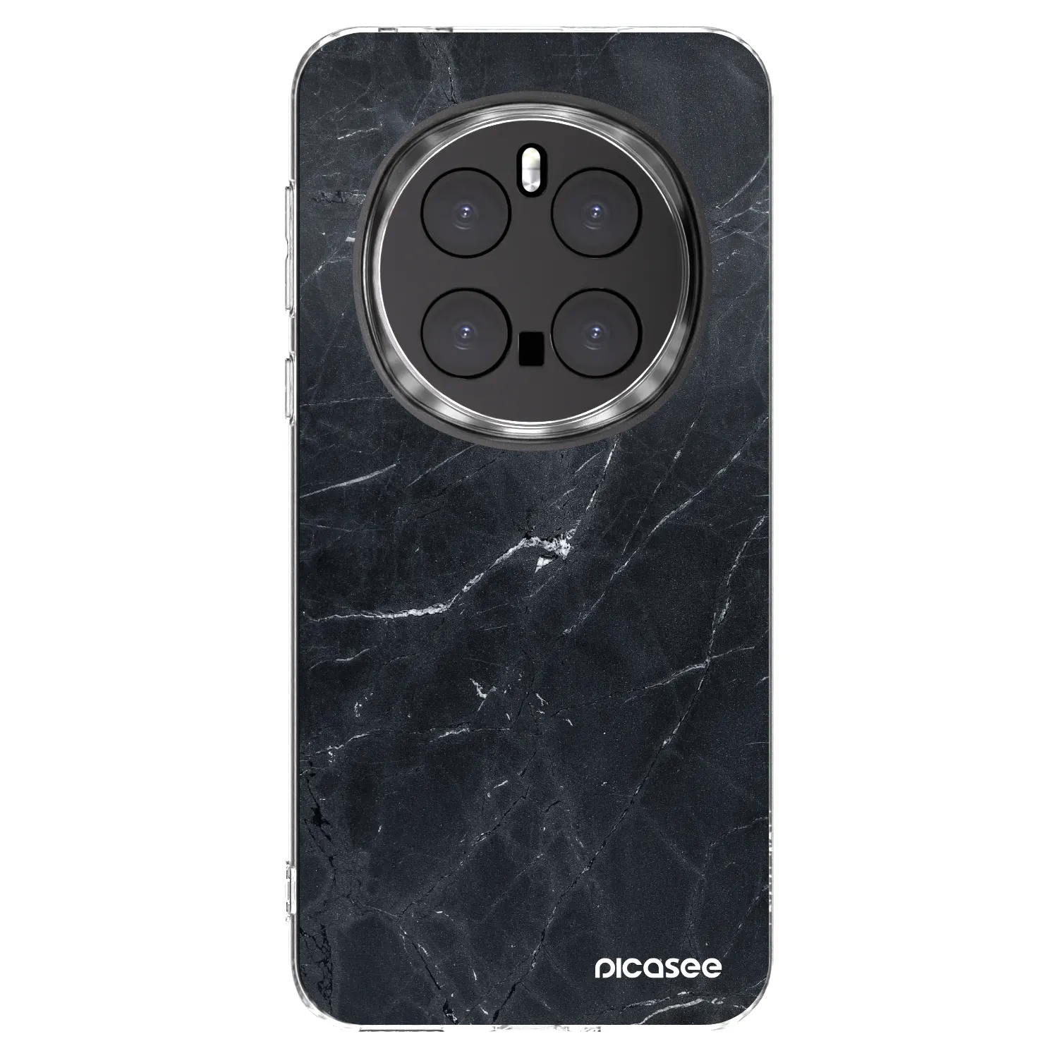 Picasee silikonowe przeźroczyste etui na Honor Magic7 Pro 5G - Black marble