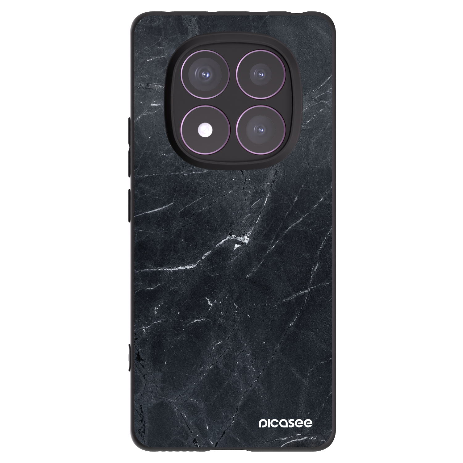 Picasee silikonowe czarne etui na Xiaomi Redmi Note 14 Pro 4G - Black marble