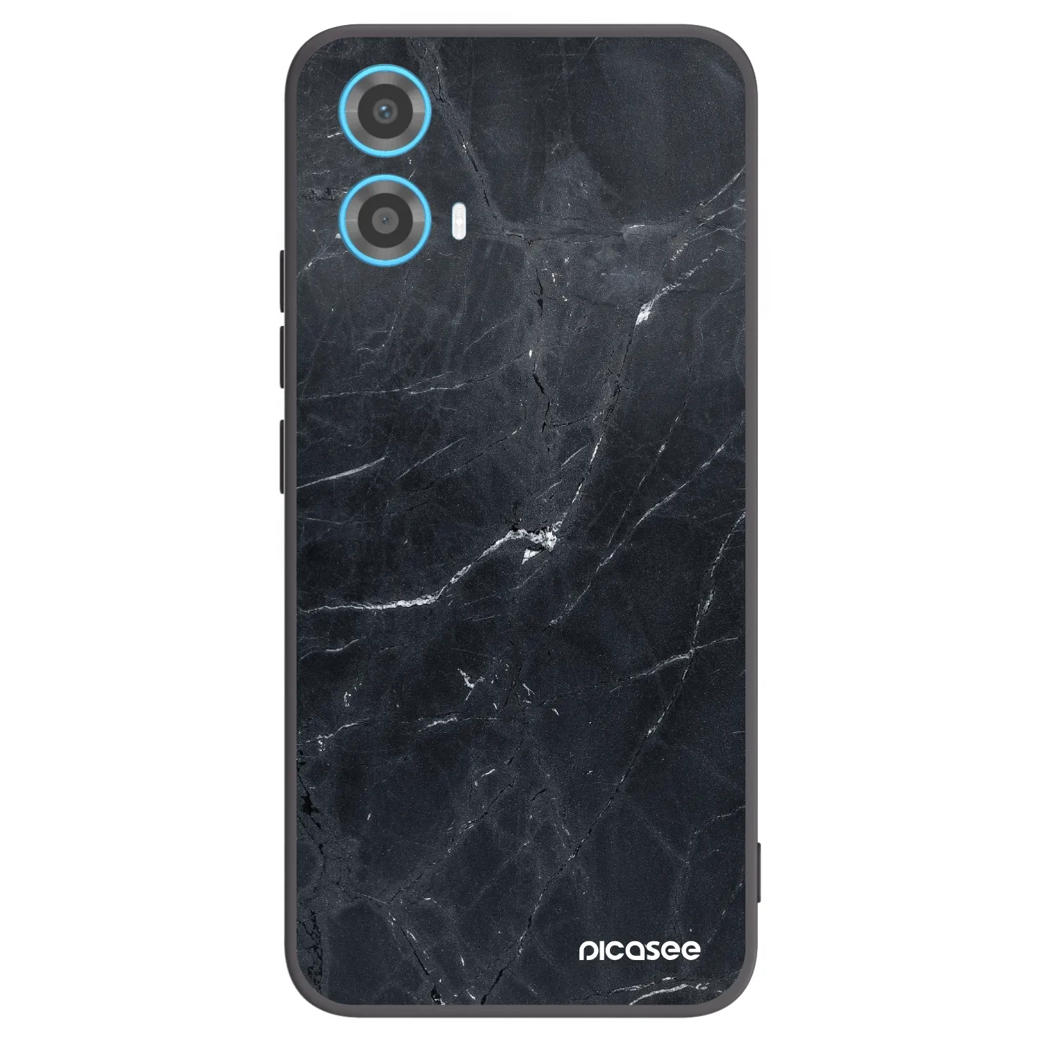 Picasee silikonowe czarne etui na Motorola Moto G34 5G - Black marble