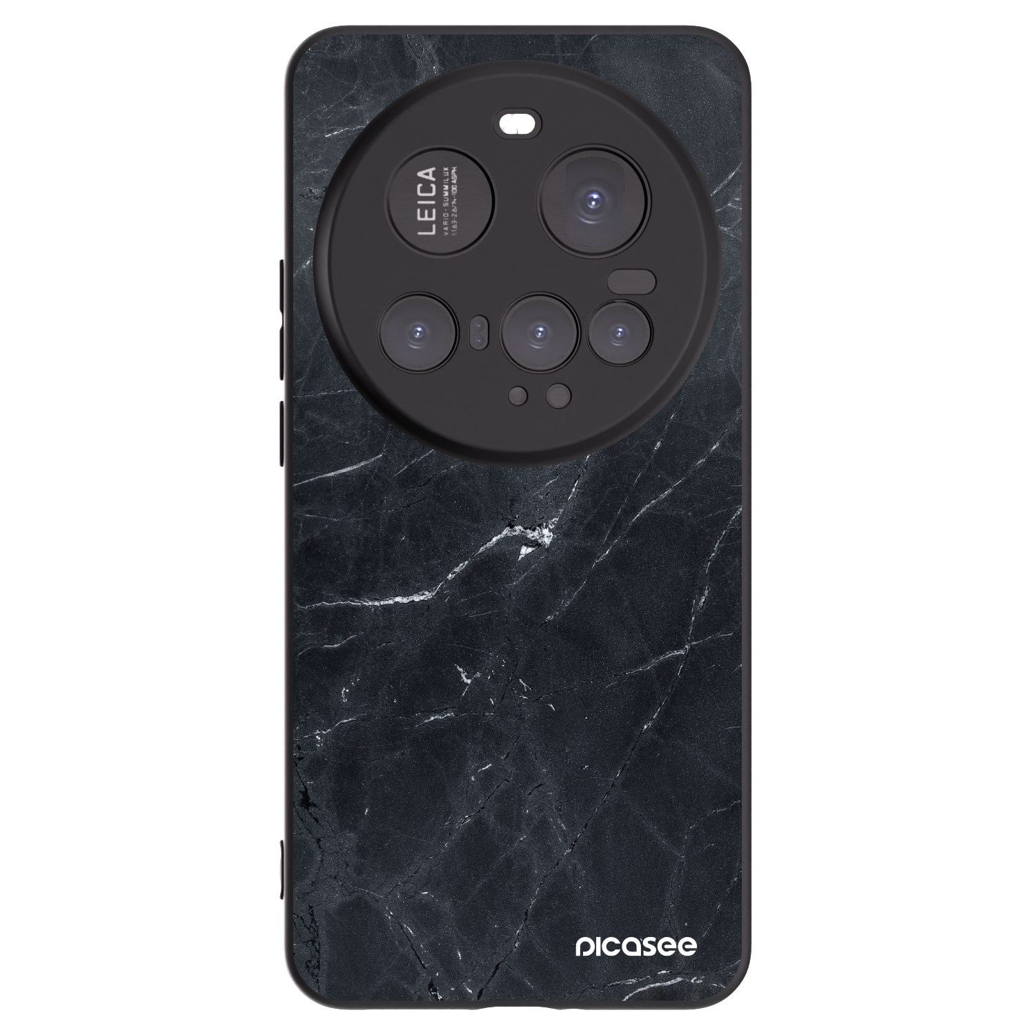 Picasee silikonowe czarne etui na Xiaomi 15 Ultra - Black marble