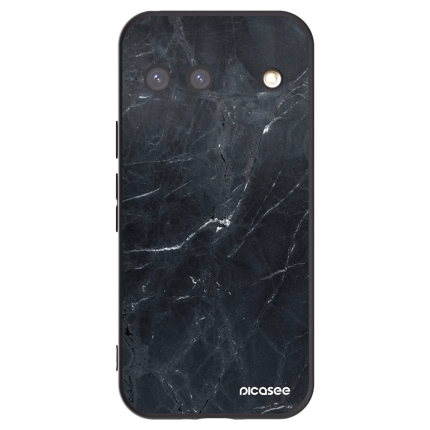 Picasee silikonowe czarne etui na Google Pixel 9 - Black marble