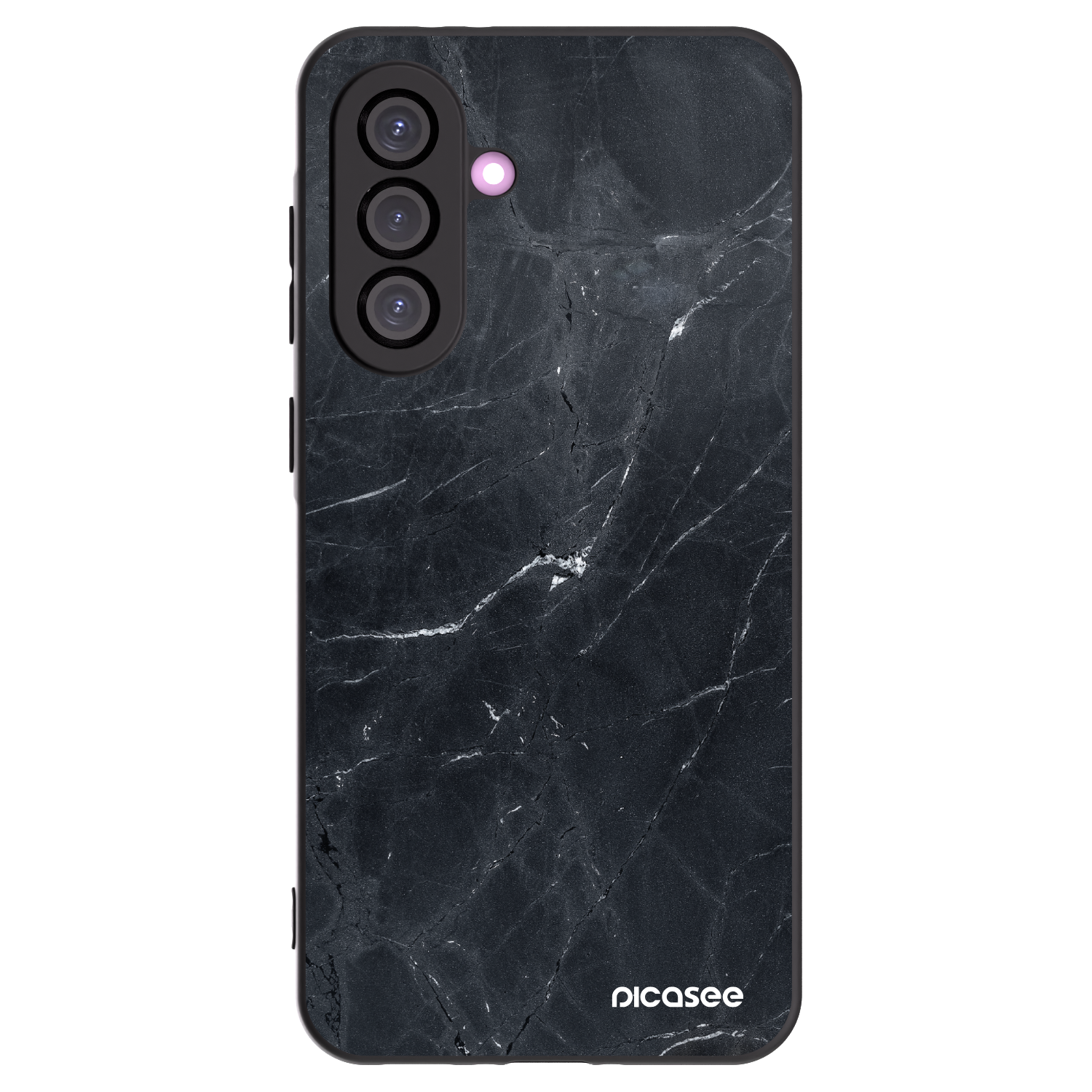 Picasee silikonowe czarne etui na Samsung Galaxy A36 5G - Black marble