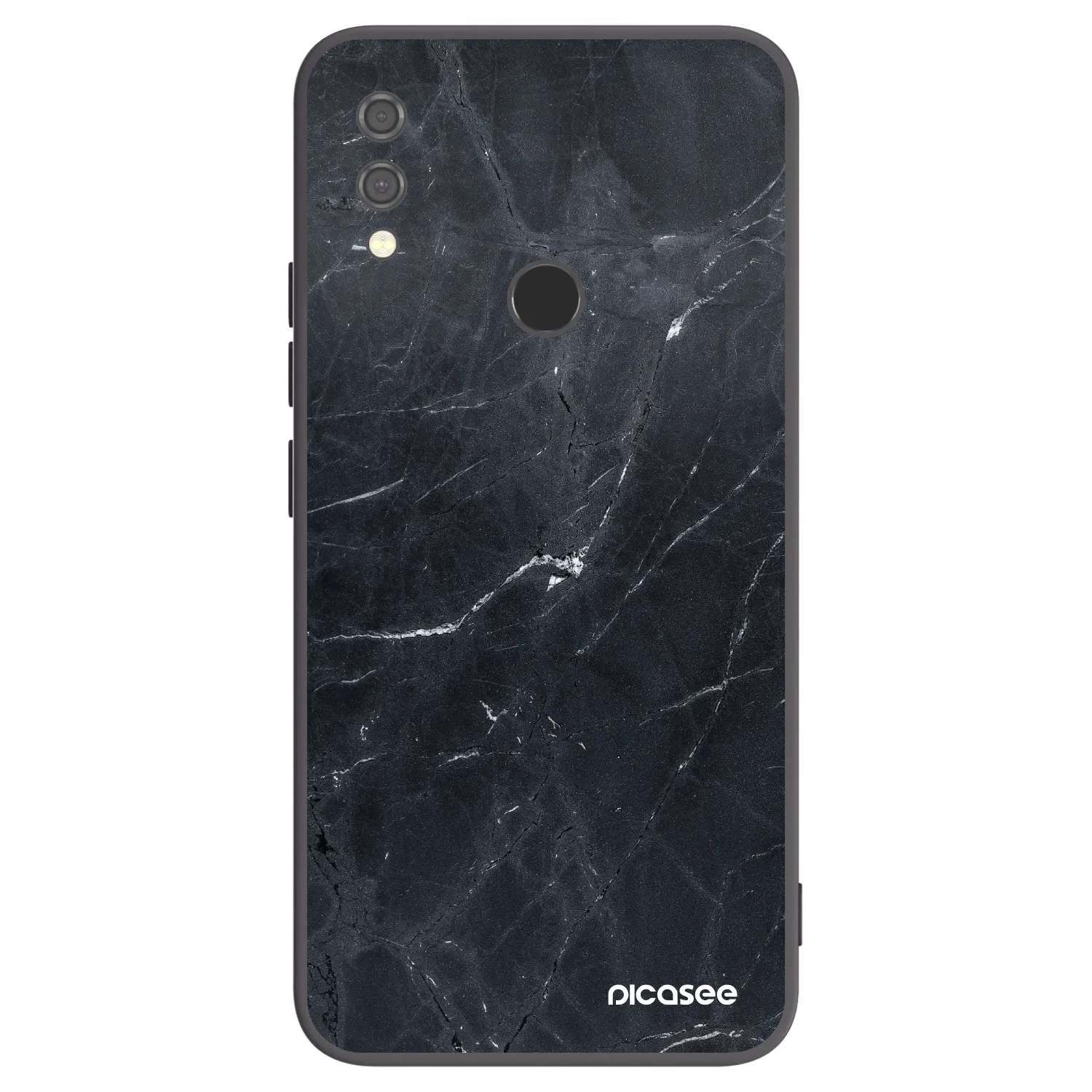 Picasee silikonowe czarne etui na Xiaomi Redmi Note 7 - Black marble