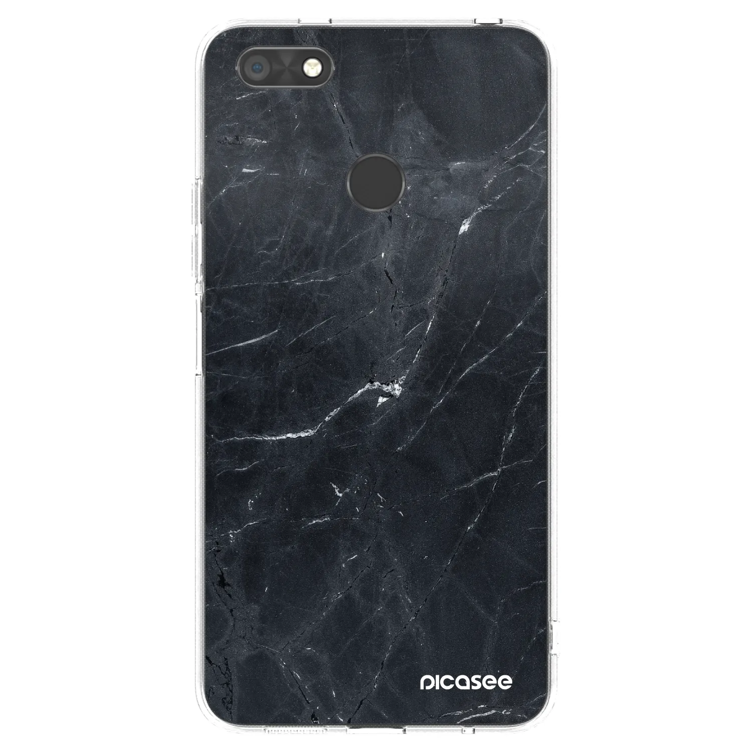 Picasee silikonowe przeźroczyste etui na Huawei P9 Lite Mini - Black marble