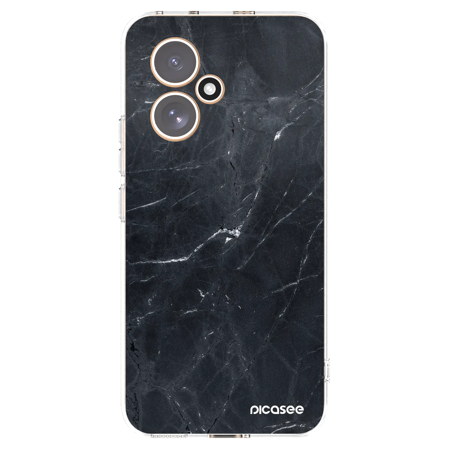 Picasee silikonowe przeźroczyste etui na Honor 400 5G - Black marble