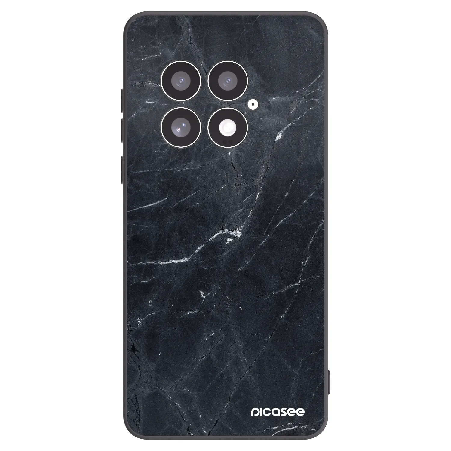Picasee silikonowe czarne etui na OnePlus 13 5G - Black marble