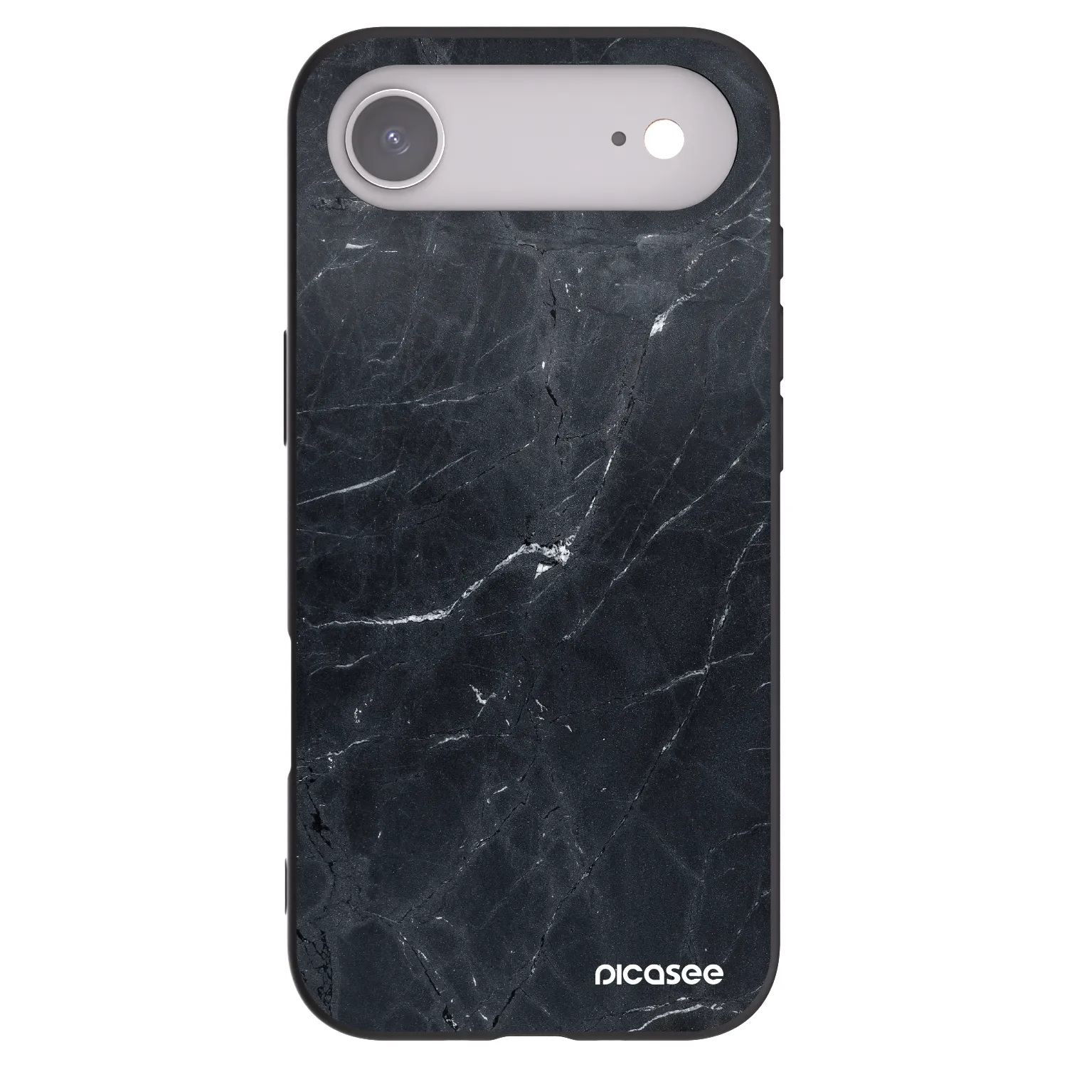 Picasee silikonowe czarne etui na Apple iPhone Air - Black marble