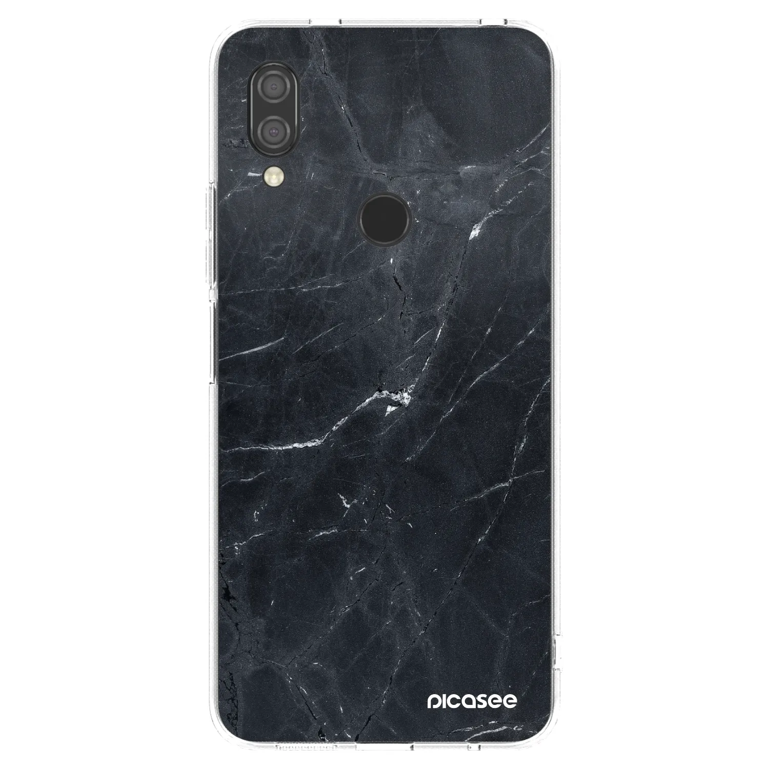 Picasee silikonowe przeźroczyste etui na Xiaomi Redmi 7 - Black marble