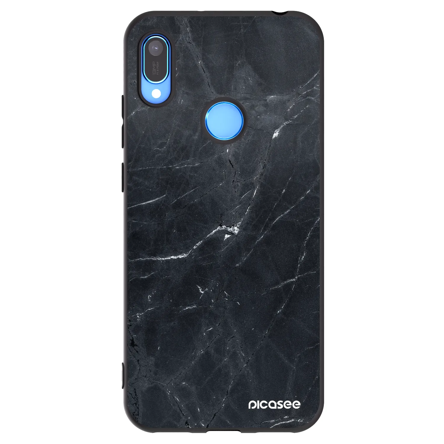 Picasee silikonowe czarne etui na Huawei Y6 2019 - Black marble