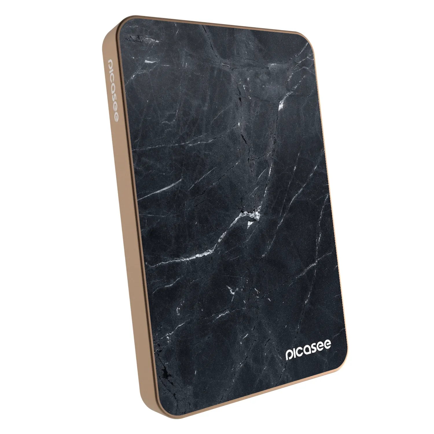 Picasee Powerbank z MagSafe 5 000 mAh Złoty - Black marble