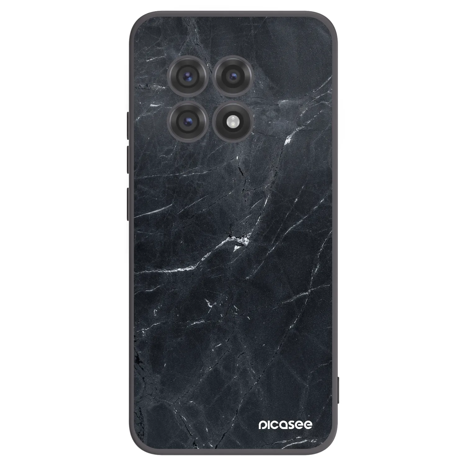 Picasee silikonowe czarne etui na OnePlus 13R 5G - Black marble