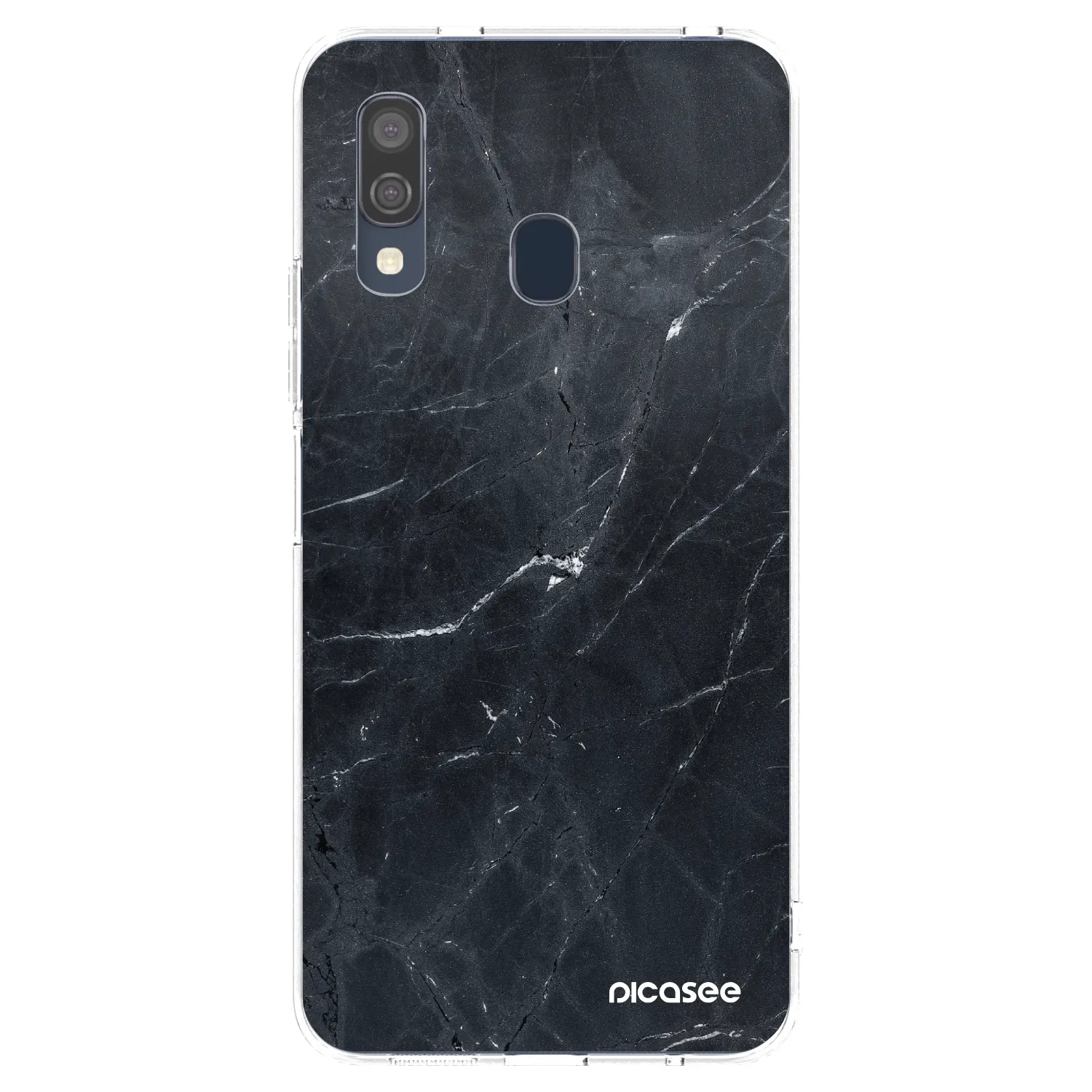 Picasee silikonowe przeźroczyste etui na Samsung Galaxy A40 A405F - Black marble