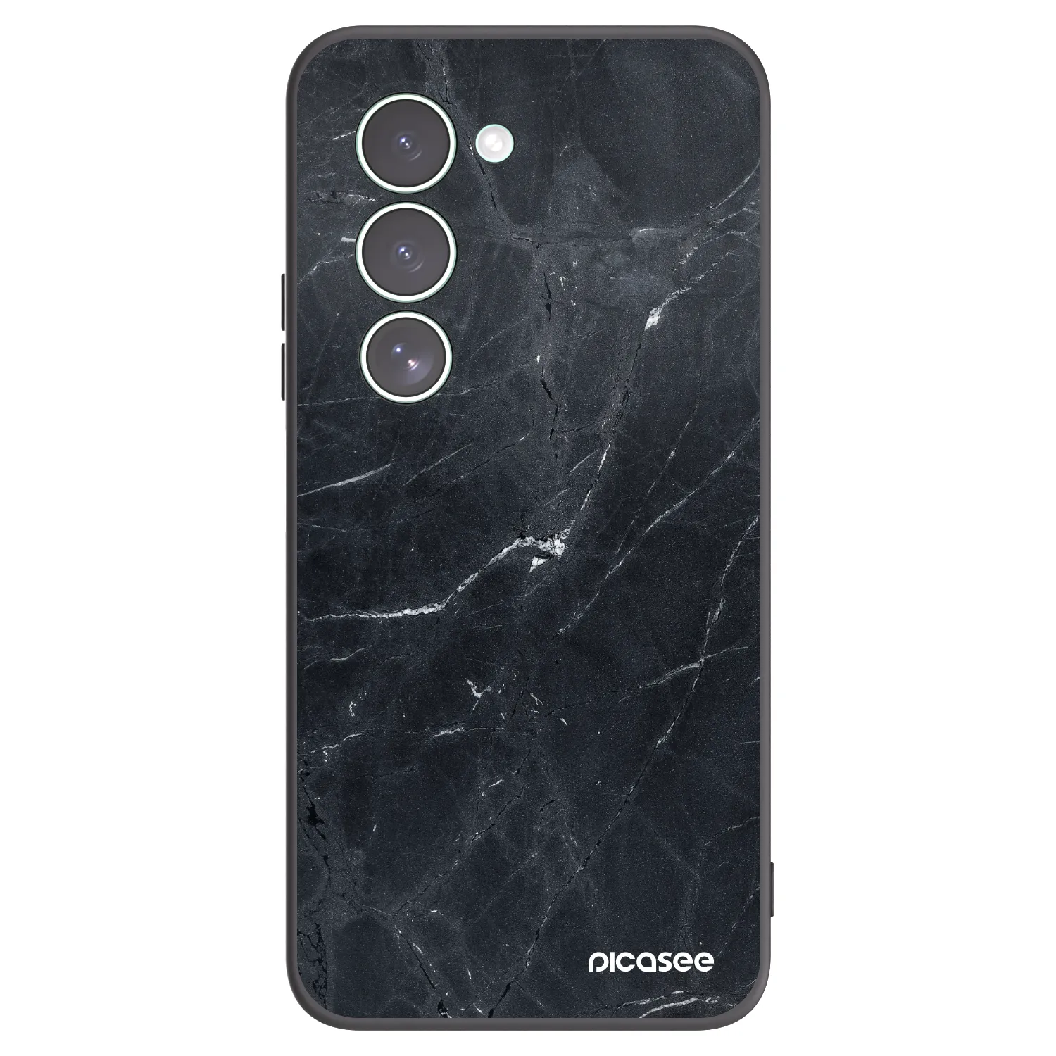 Picasee silikonowe czarne etui na Xiaomi Redmi 15 5G - Black marble