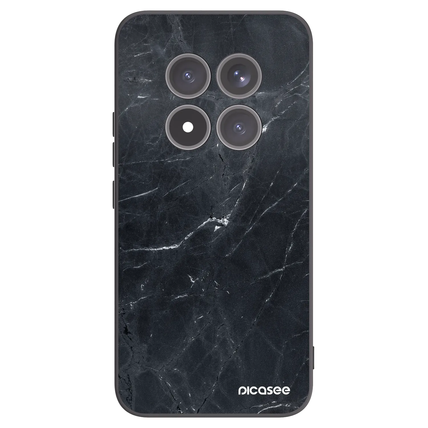 Picasee silikonowe czarne etui na Xiaomi Redmi Note 15 Pro+ - Black marble