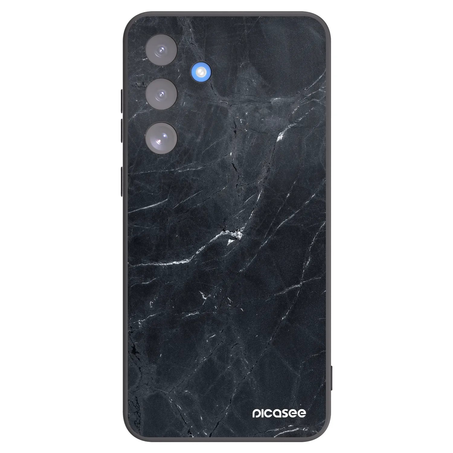 Picasee silikonowe czarne etui na Samsung Galaxy S25 FE 5G - Black marble