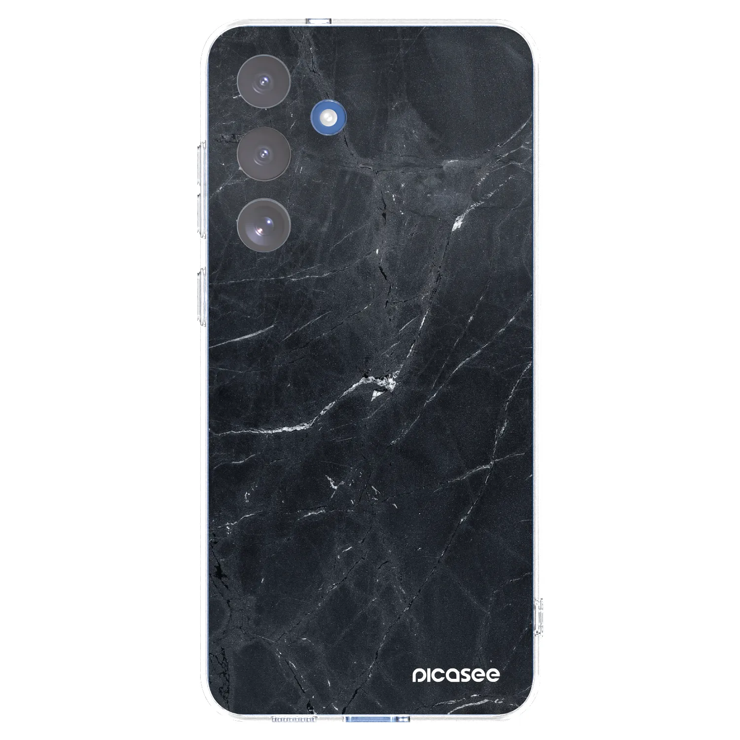 Picasee silikonowe przeźroczyste etui na Samsung Galaxy S25 FE 5G - Black marble