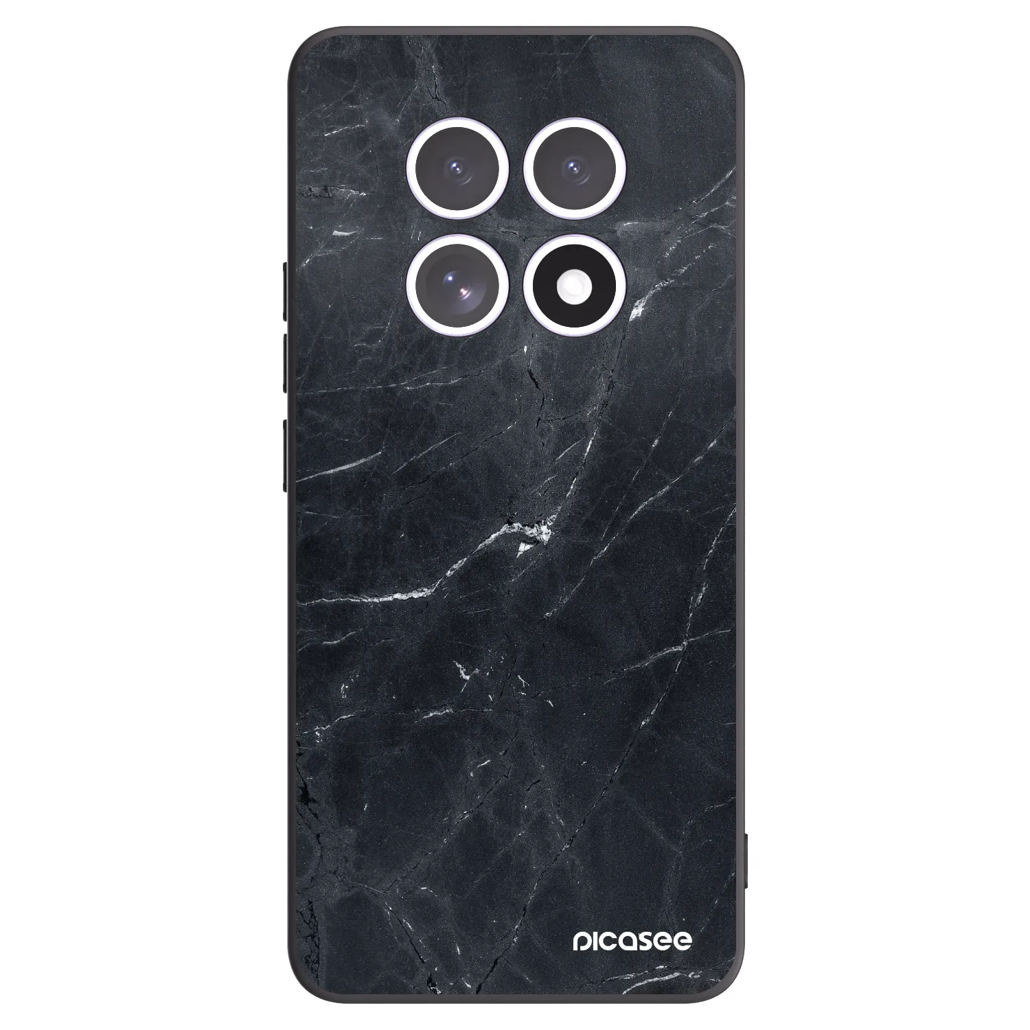 Picasee silikonowe czarne etui na Xiaomi Redmi Note 15 4G - Black marble