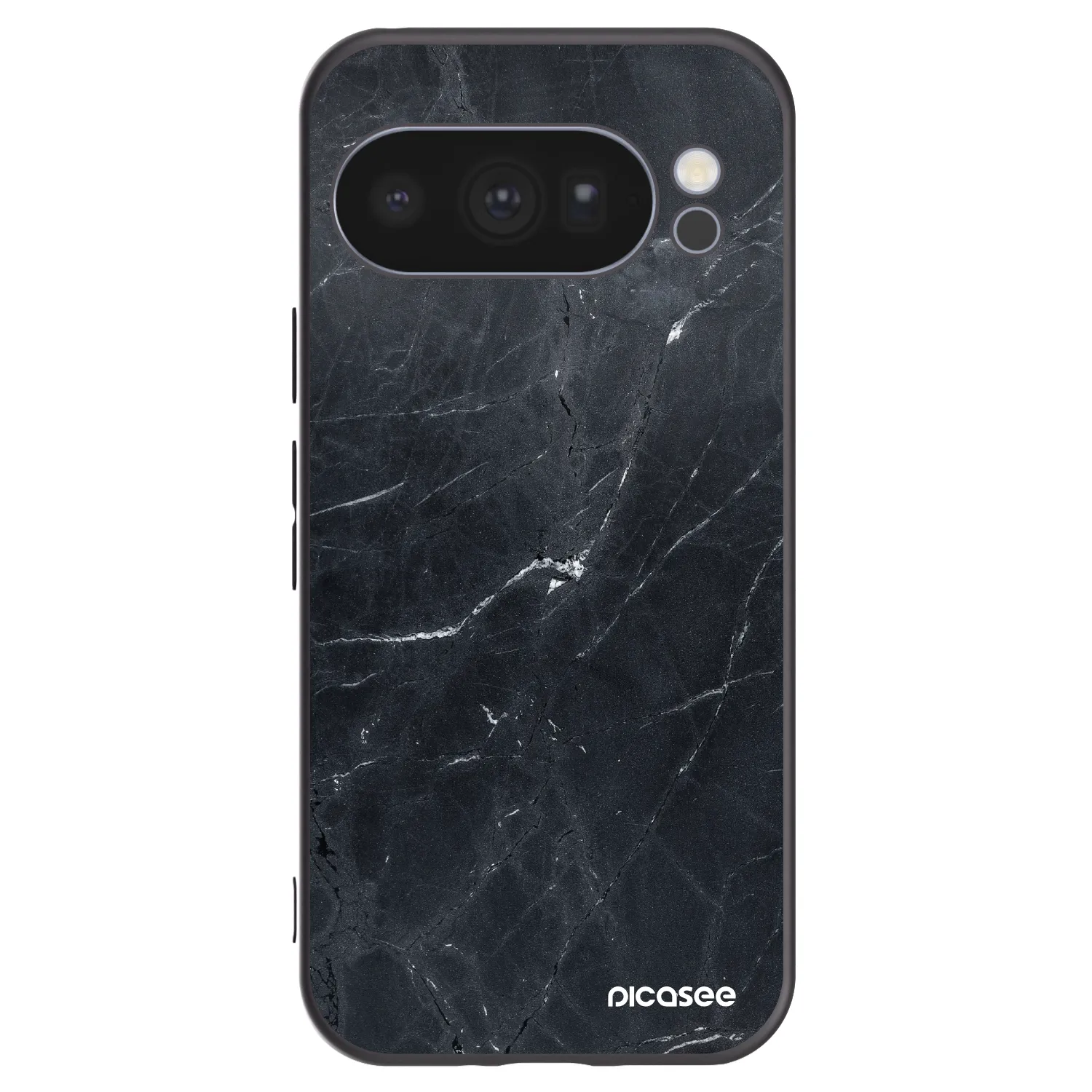 Picasee silikonowe czarne etui na Google Pixel 10 Pro - Black marble