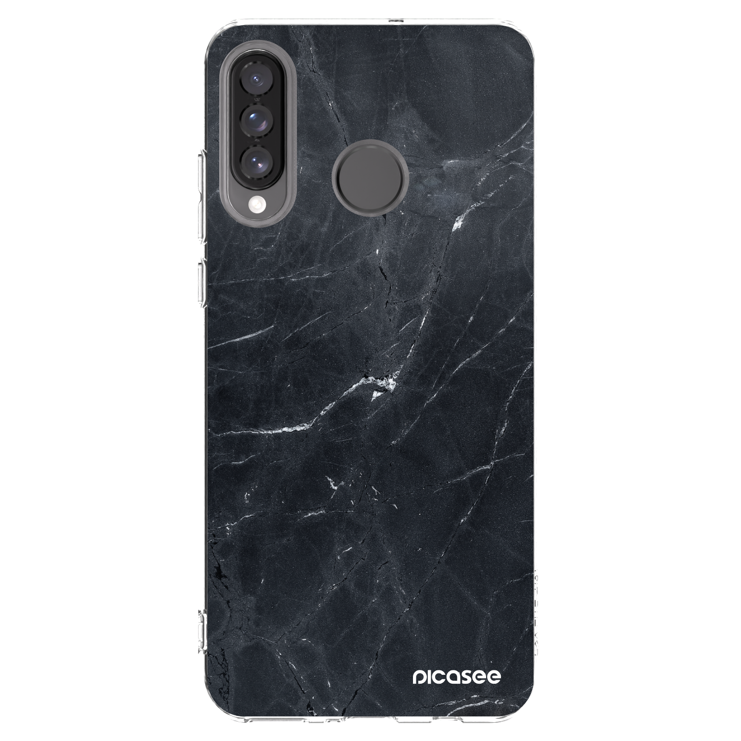 Picasee silikonowe przeźroczyste etui na Huawei P30 Lite - Black marble