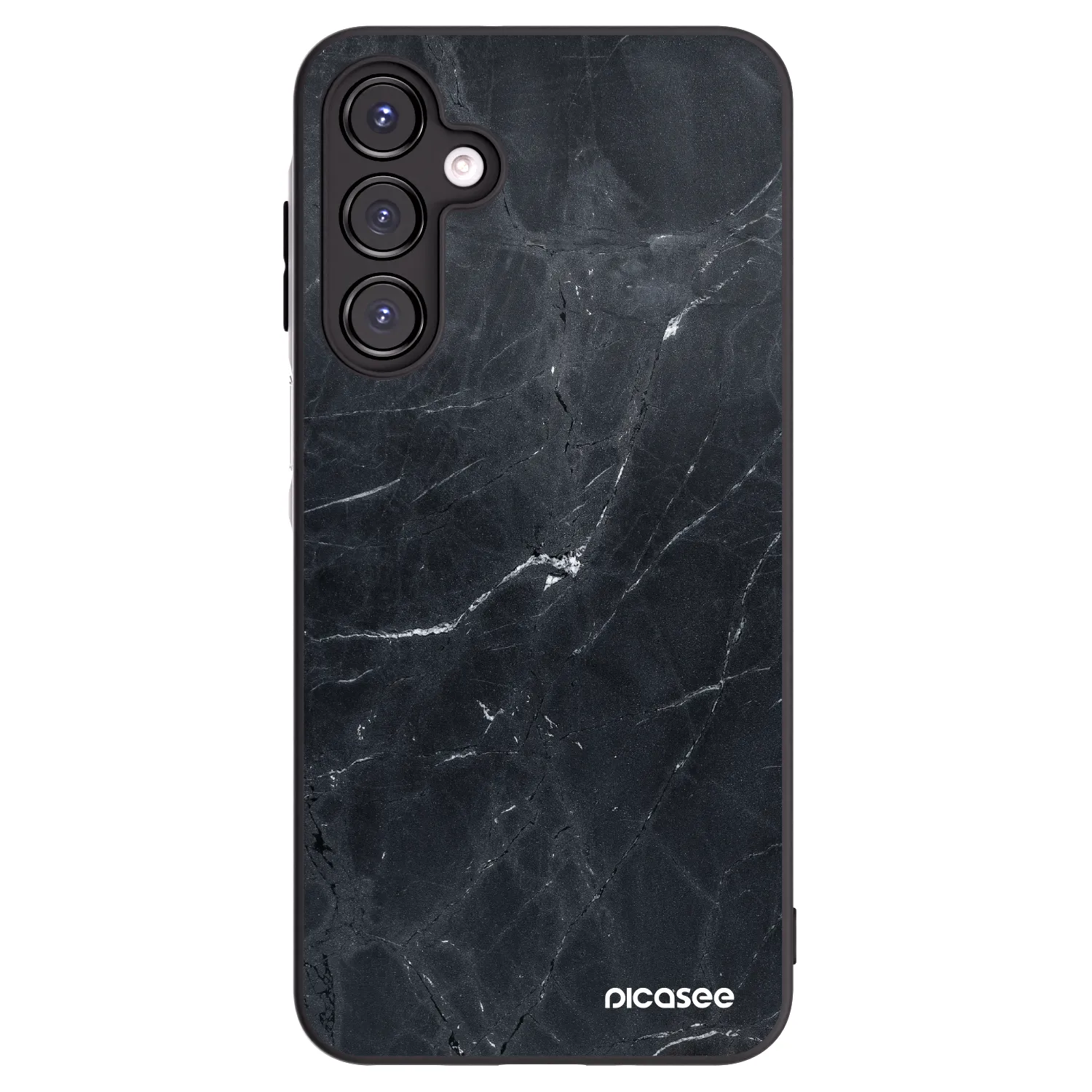 Picasee silikonowe czarne etui na Samsung Galaxy A16 4G - Black marble