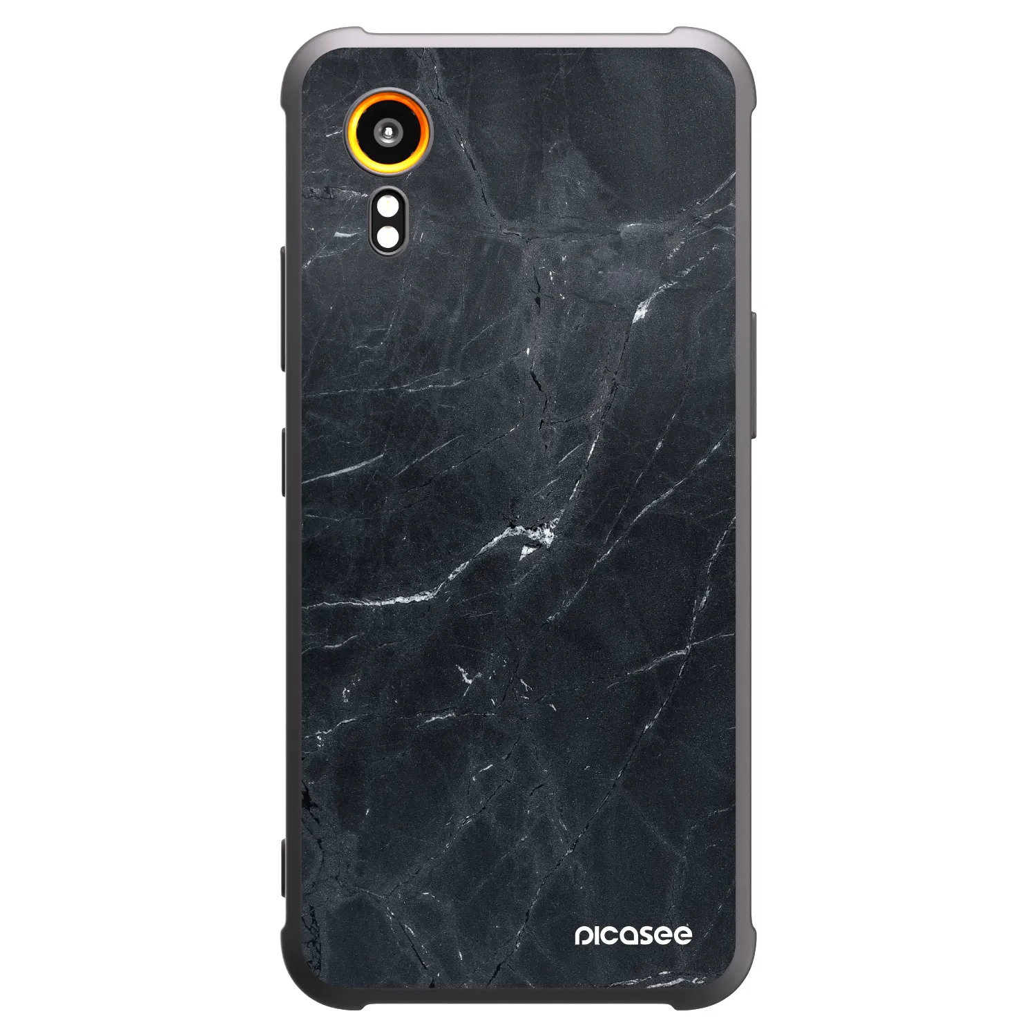Picasee silikonowe czarne etui na Samsung Galaxy Xcover 7 - Black marble