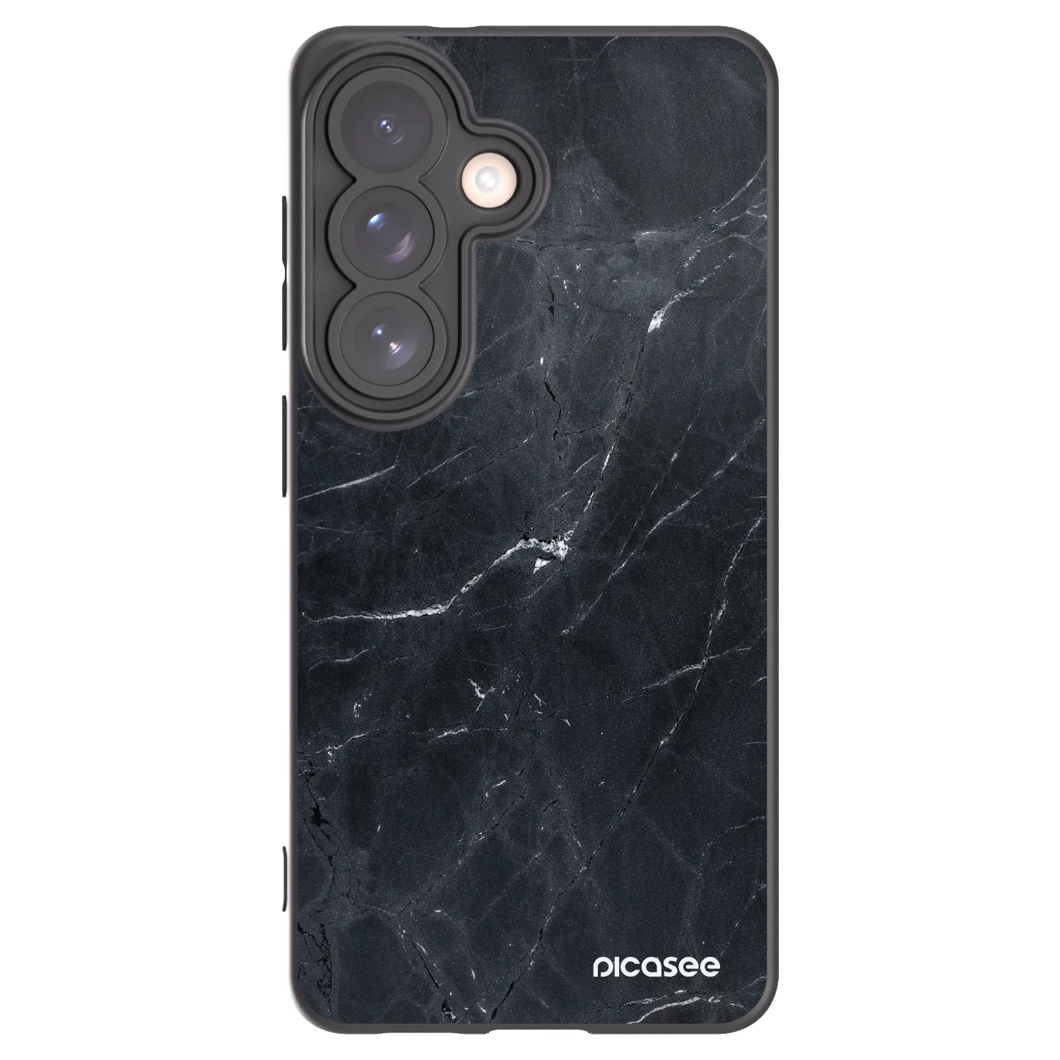 Picasee silikonowe czarne etui na Samsung Galaxy S26 - Black marble
